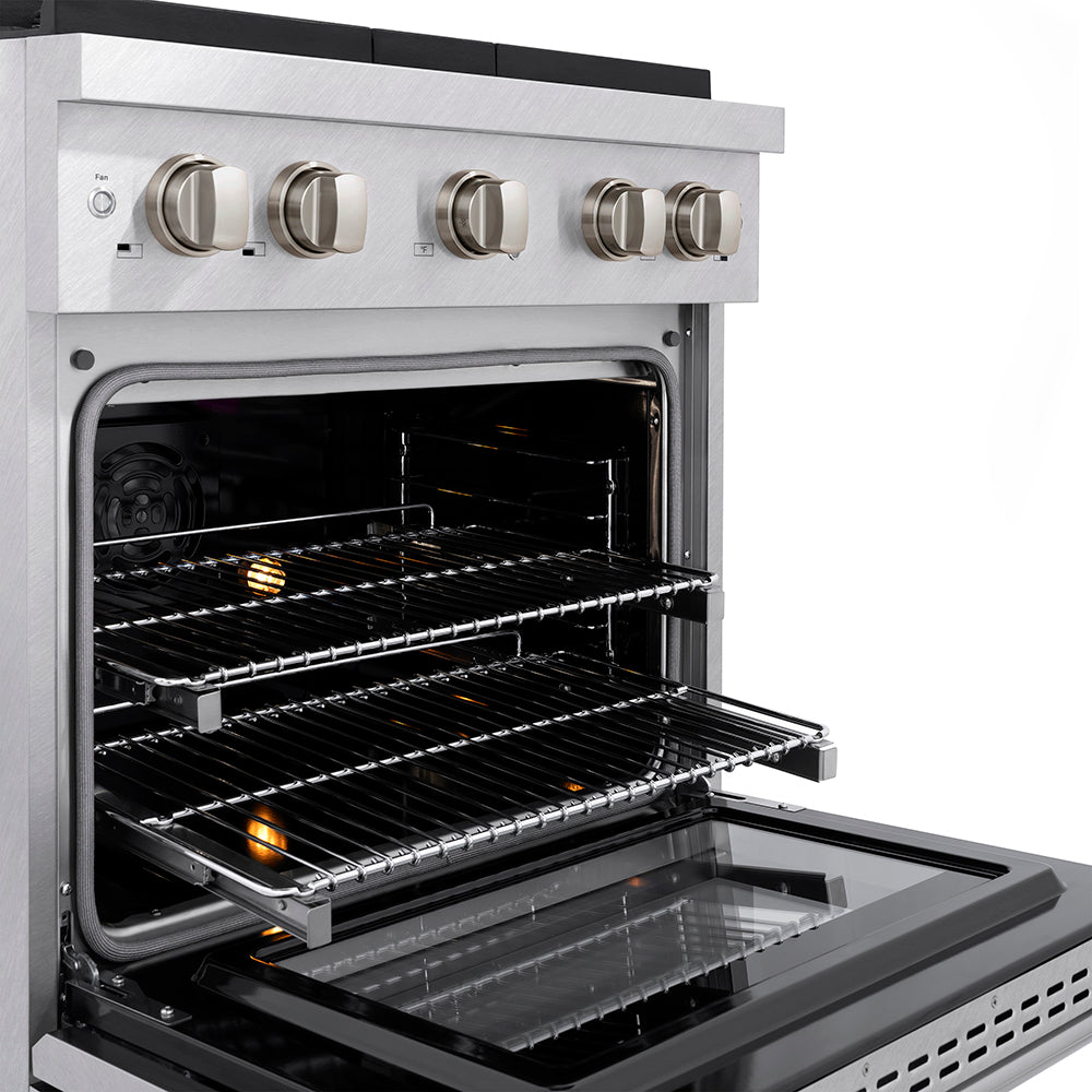 ZLINE 30 in. 4.2 cu. ft. Paramount Dual Fuel Range with 4 Burner DuoPro™ Cooktop and Electric Convection Oven with Black Matte Door (PSDR-BLM-30)