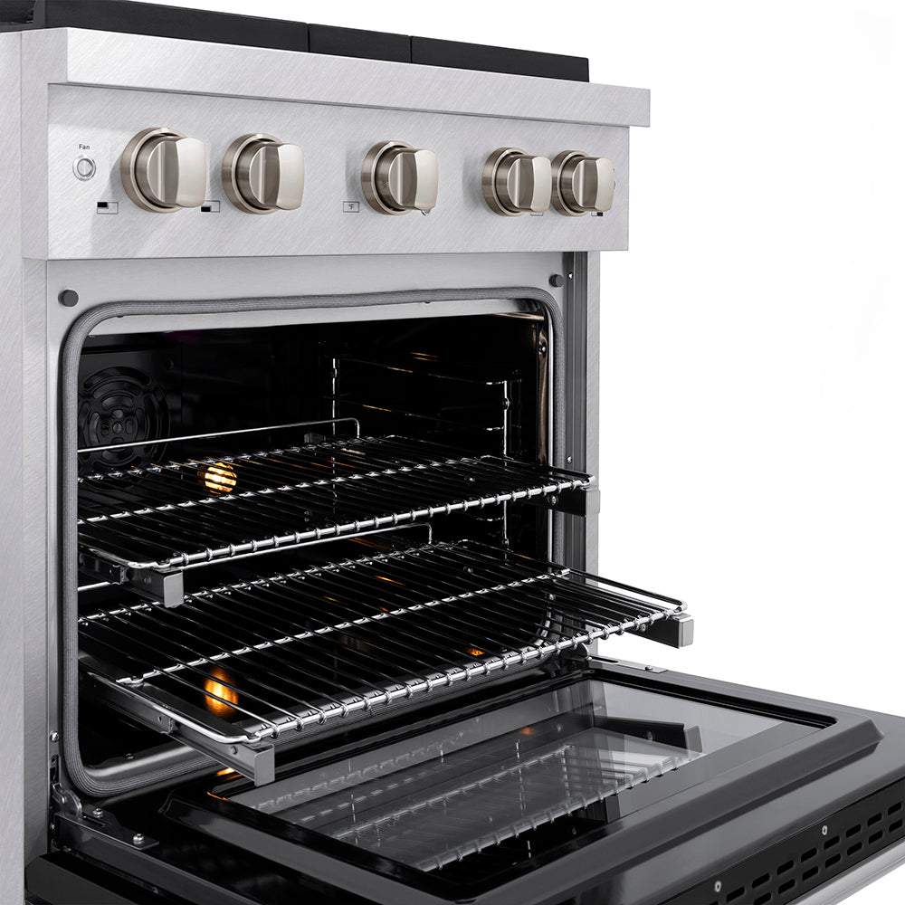 ZLINE 30 in. 4.2 cu. ft. Paramount Dual Fuel Range with 4 Burner DuoPro™ Cooktop and Electric Convection Oven with Black Matte Door (PSDR-BLM-30)