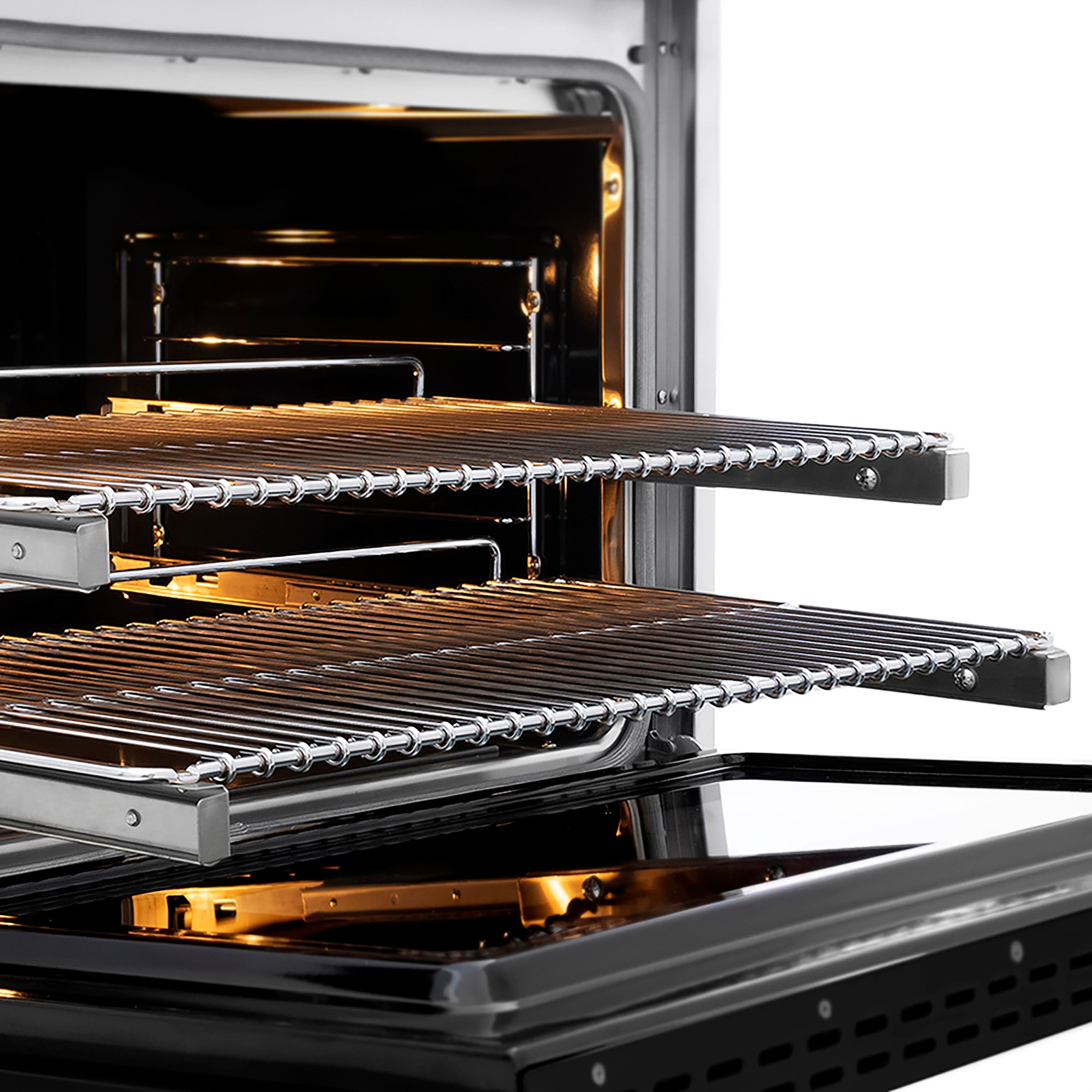 ZLINE 36 in. 5.2 cu. ft. Paramount Dual Fuel Range with 6 Burner DuoPro™ Cooktop and Electric Convection Oven in Black Stainless Steel (PSDRB-36)