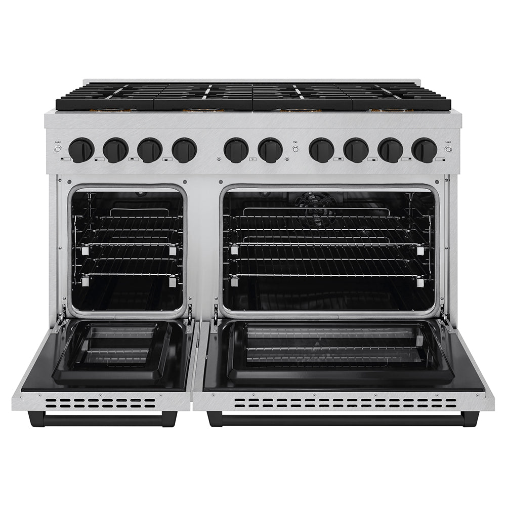 ZLINE Autograph Edition 48 in. 6.7 cu. ft. Paramount Dual Fuel Range with 8 Burner DuoPro™ Cooktop and Dual Ovens in Stainless Steel and Champagne Bronze Accents (PSDRZ-48-CB)