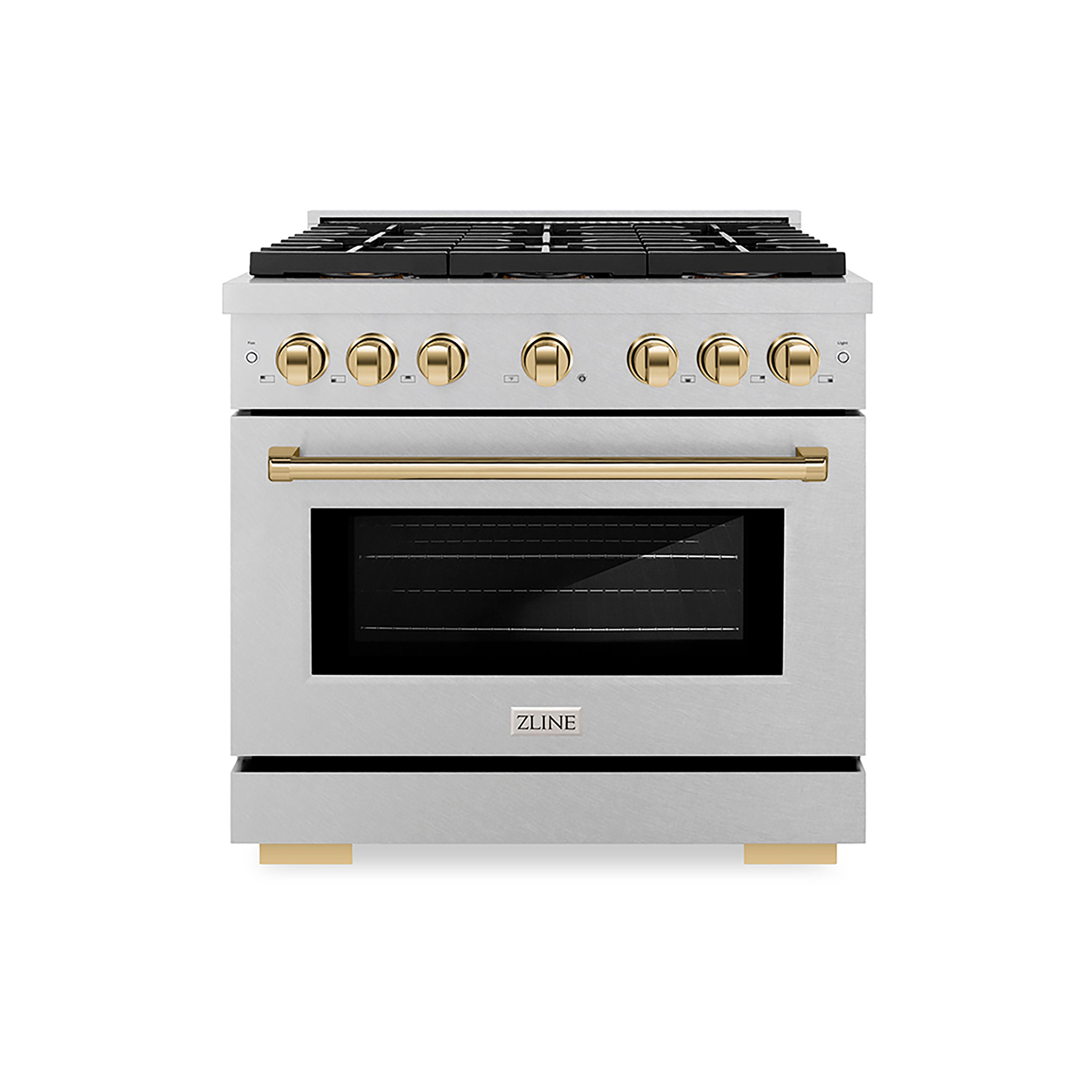 ZLINE Autograph Edition 36 in. 5.2 cu. ft. Paramount Gas Range with 6 Burner DuoPro™ Cooktop and Convection Gas Oven with White Matte Door and Matte Black Accents (PSGRZ-WM-36-MB)