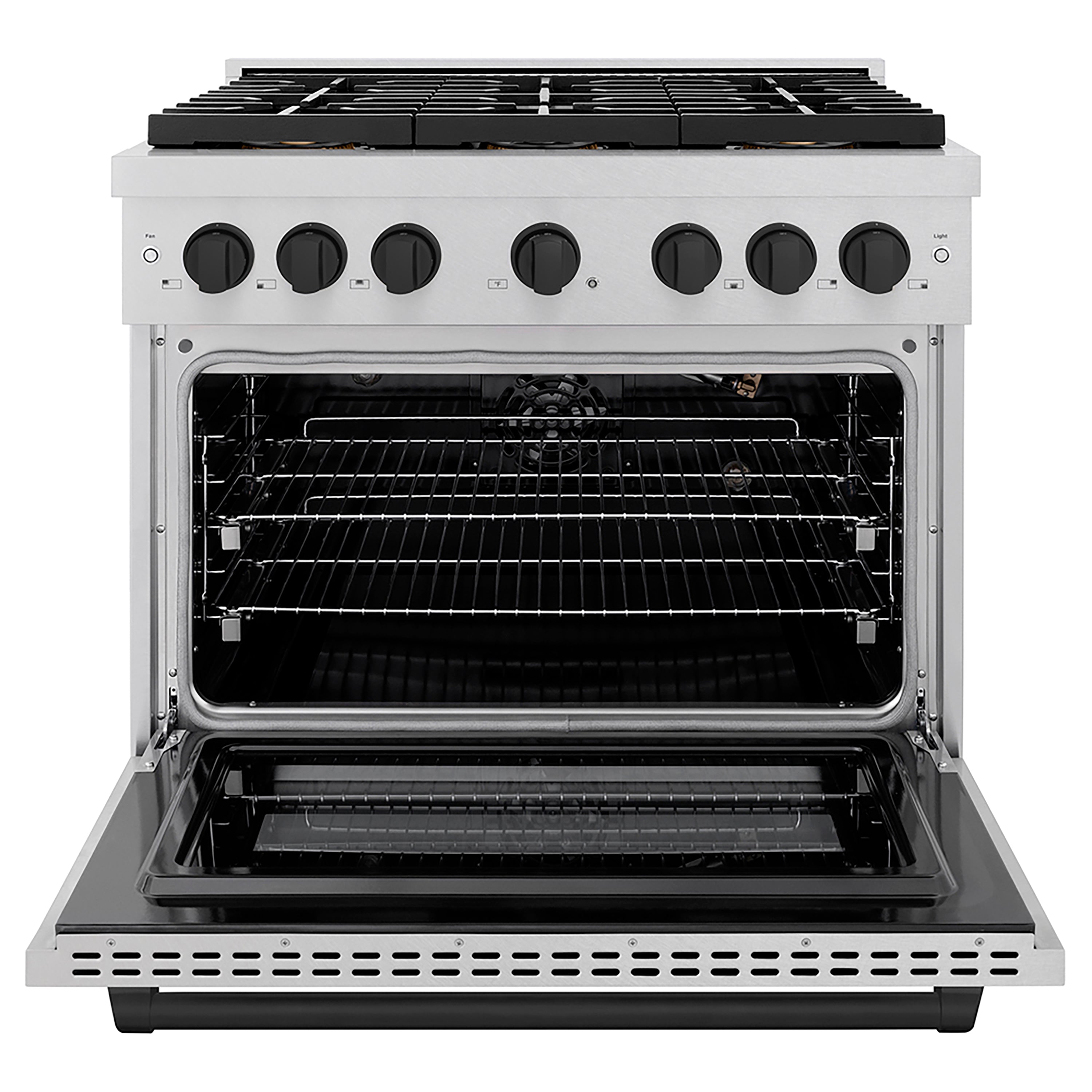 ZLINE Autograph Edition 36 in. 5.2 cu. ft. Paramount Gas Range with 6 Burner DuoPro™ Cooktop and Convection Gas Oven with White Matte Door and Matte Black Accents (PSGRZ-WM-36-MB)