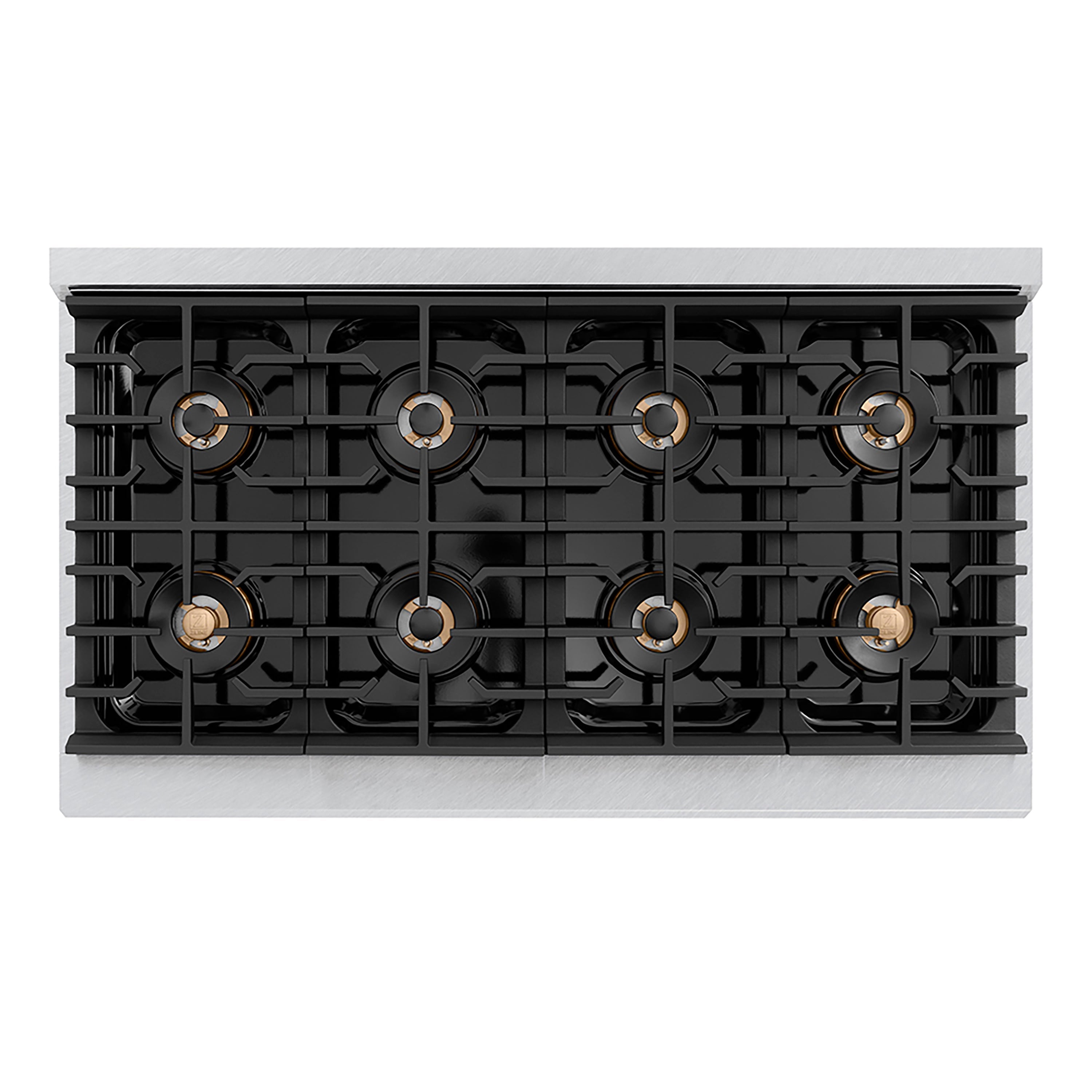 ZLINE Autograph Edition 48 in. 6.7 cu. ft. Paramount Gas Range with 8 Burner DuoPro™ Cooktop and Dual Ovens with White Matte Doors and Matte Black Accents (PSGRZ-WM-48-MB)