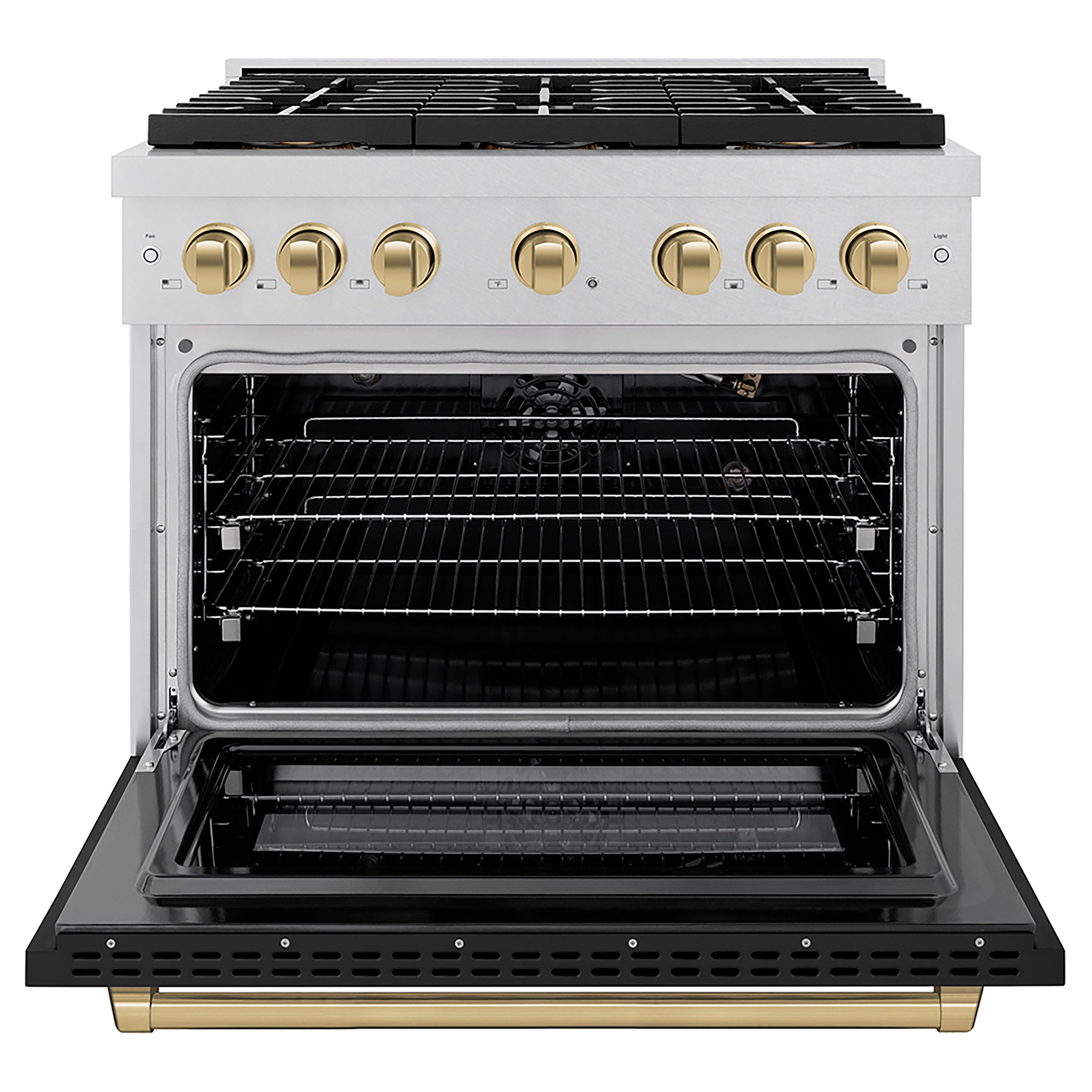 ZLINE Autograph Edition 36 in. 5.2 cu. ft. Paramount Gas Range with 6 Burner DuoPro™ Cooktop and Convection Gas Oven with White Matte Door and Matte Black Accents (PSGRZ-WM-36-MB)