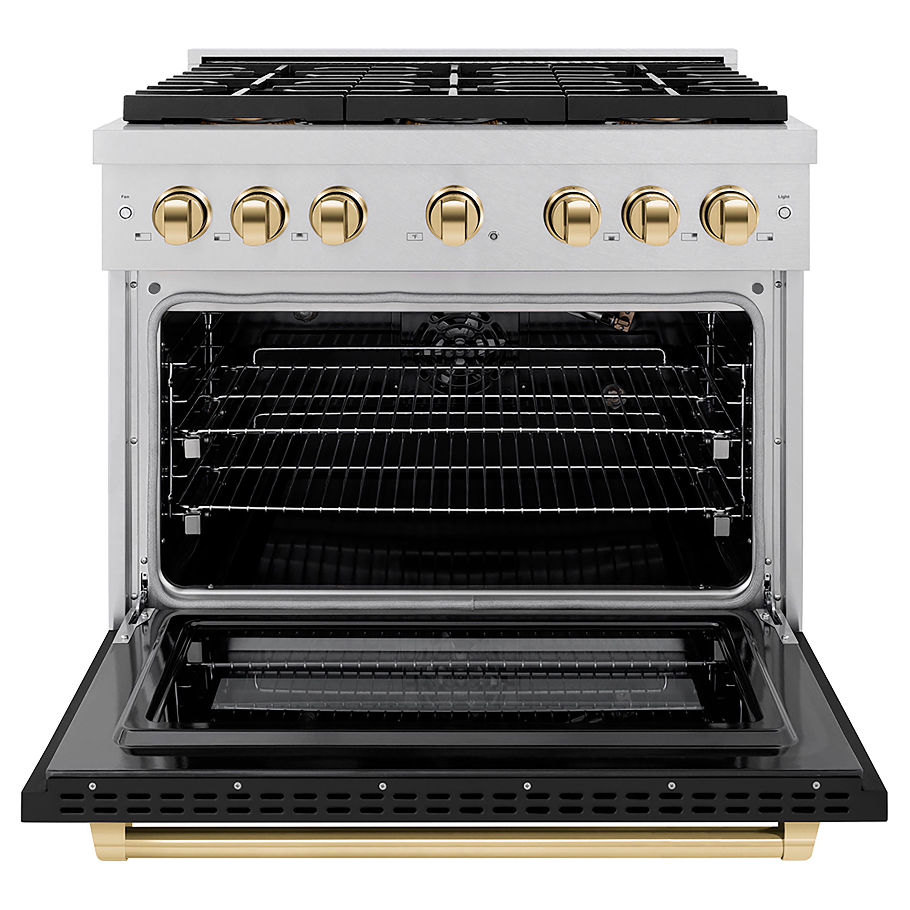 ZLINE Autograph Edition 36 in. 5.2 cu. ft. Paramount Gas Range with 6 Burner DuoPro™ Cooktop and Convection Gas Oven with White Matte Door and Matte Black Accents (PSGRZ-WM-36-MB)