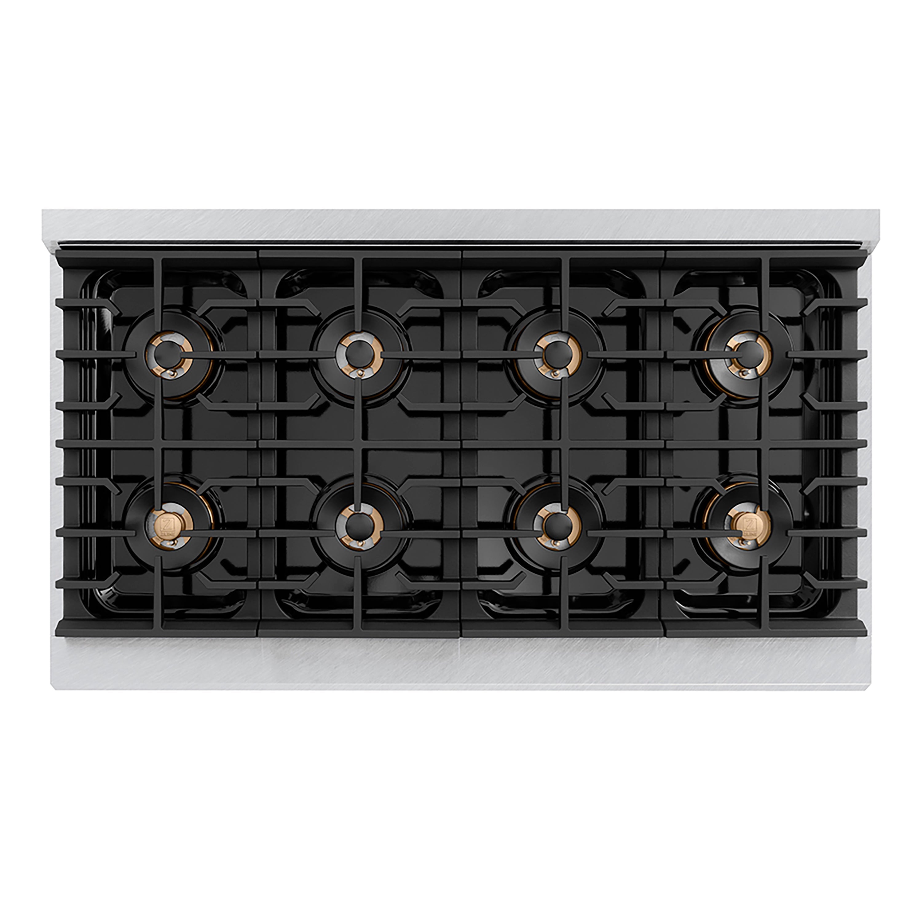 ZLINE Autograph Edition 48 in. 6.7 cu. ft. Paramount Gas Range with 8 Burner DuoPro™ Cooktop and Dual Ovens with White Matte Doors and Matte Black Accents (PSGRZ-WM-48-MB)