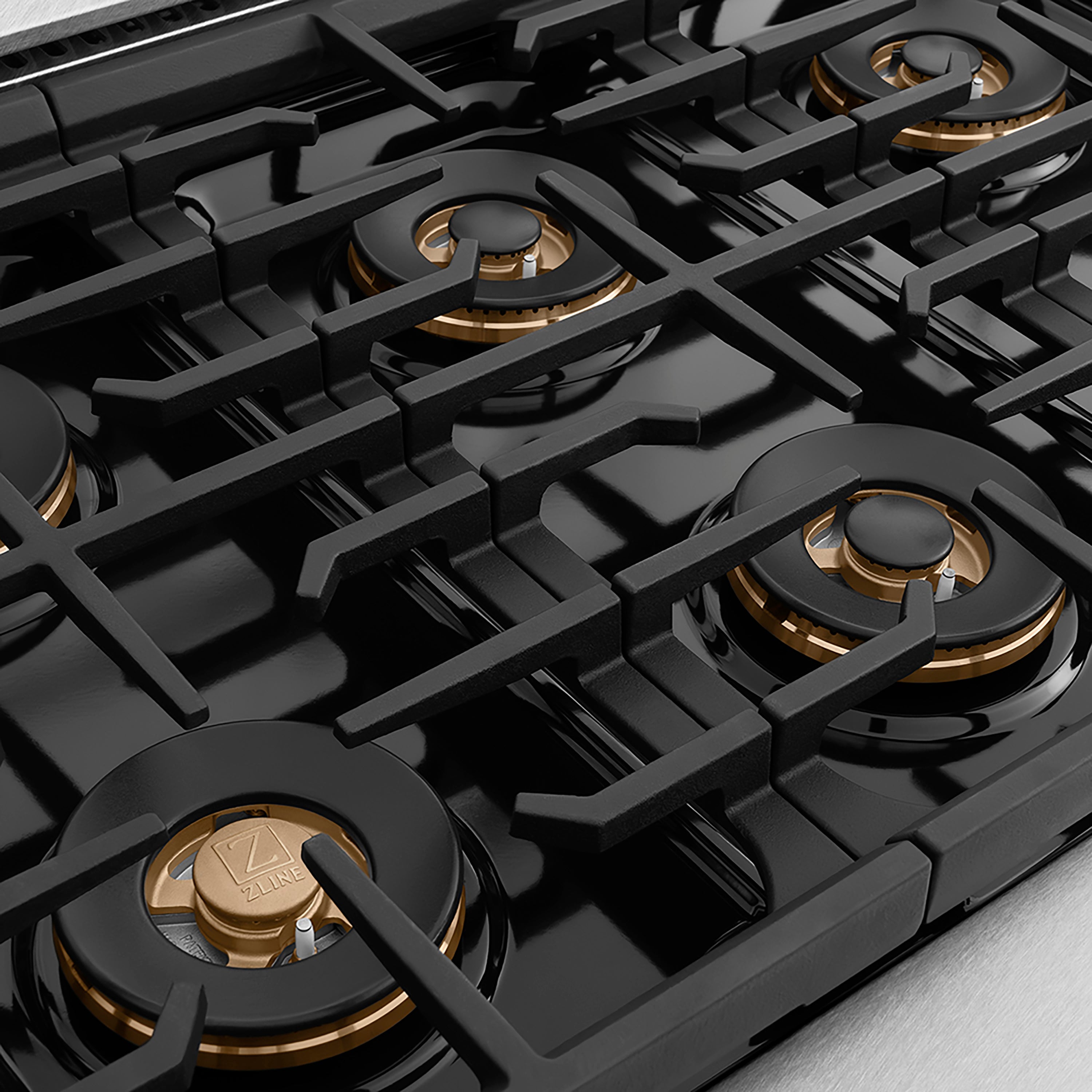 ZLINE Autograph Edition 48 in. 6.7 cu. ft. Paramount Gas Range with 8 Burner DuoPro™ Cooktop and Dual Ovens with White Matte Doors and Matte Black Accents (PSGRZ-WM-48-MB)