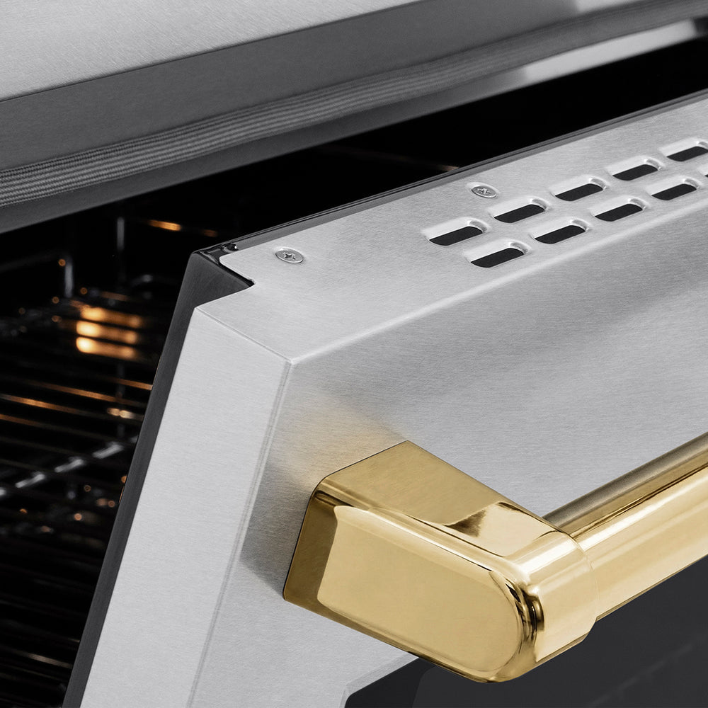 ZLINE Autograph Edition 24 in. 3.2 cu. ft. Paramount Induction Range with 3 Element Cooktop and Electric Convection Oven in Stainless Steel with Matte Black Accents (SINRZ-24-MB)