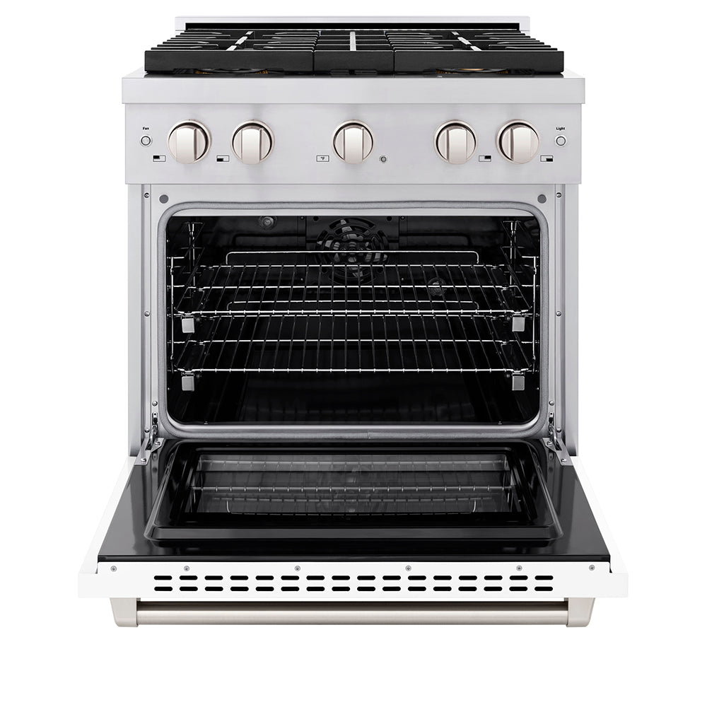 ZLINE 30 in. 4.2 cu. ft. Paramount Dual Fuel Range with 4 Burner DuoPro™ Cooktop and Electric Convection Oven with Black Matte Door (PSDR-BLM-30)