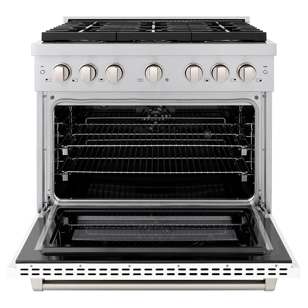 ZLINE 36 in. 5.2 cu. ft. Paramount Dual Fuel Range with 6 Burner DuoPro™ Cooktop and Electric Convection Oven in Black Stainless Steel (PSDRB-36)