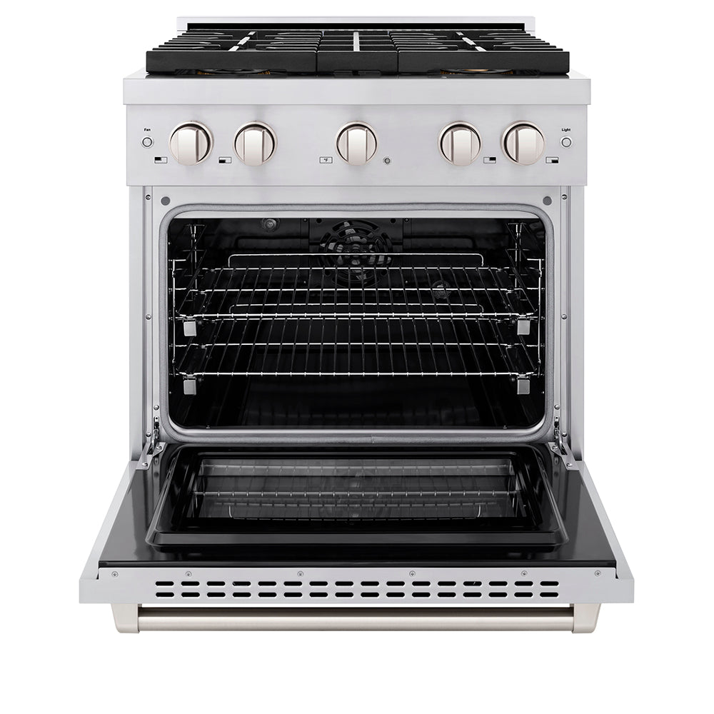 ZLINE 30 in. 4.2 cu. ft. Paramount Dual Fuel Range with 4 Burner DuoPro™ Cooktop and Electric Convection Oven with Black Matte Door (PSDR-BLM-30)