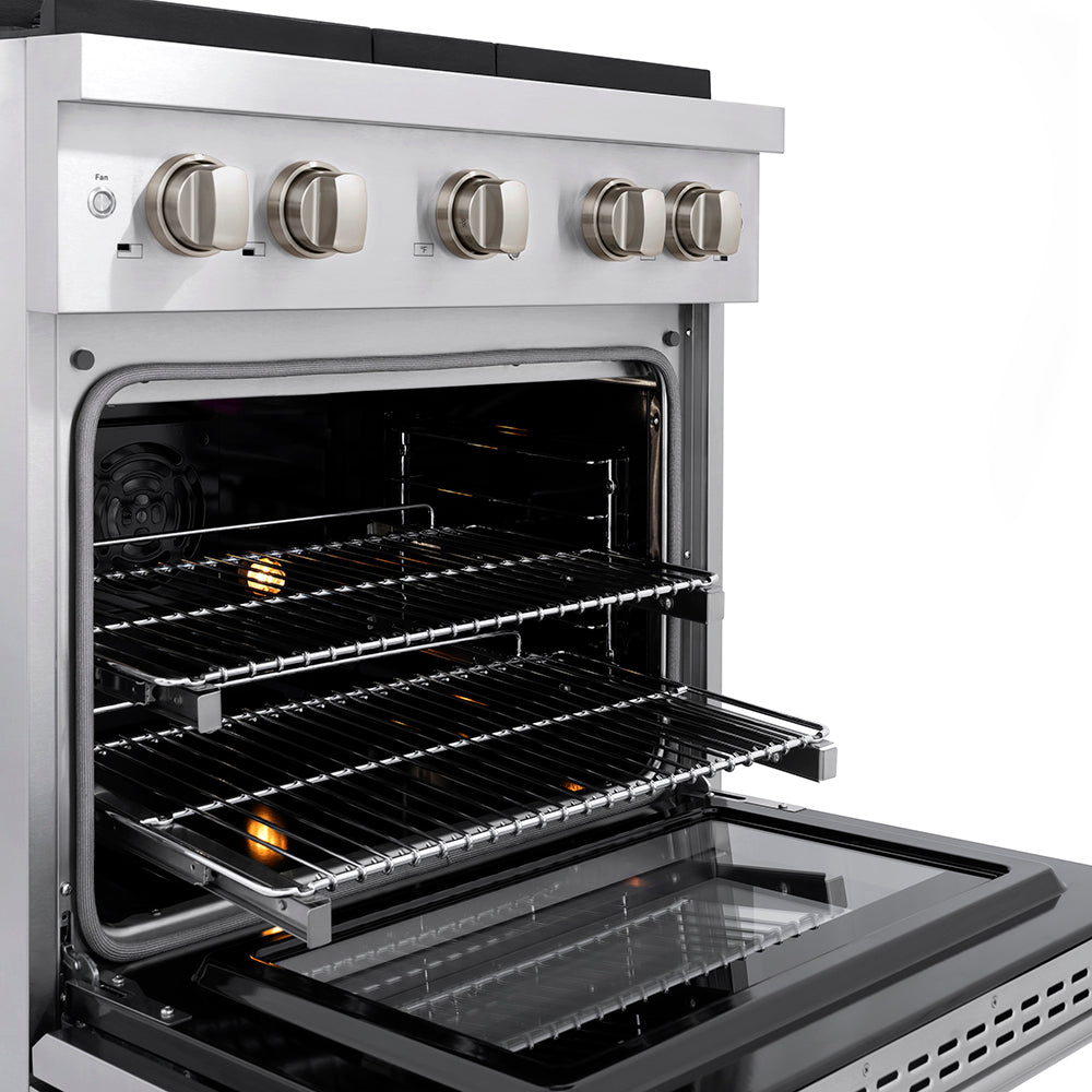 ZLINE 30 in. 4.2 cu. ft. Paramount Dual Fuel Range with 4 Burner DuoPro™ Cooktop and Electric Convection Oven with Black Matte Door (PSDR-BLM-30)
