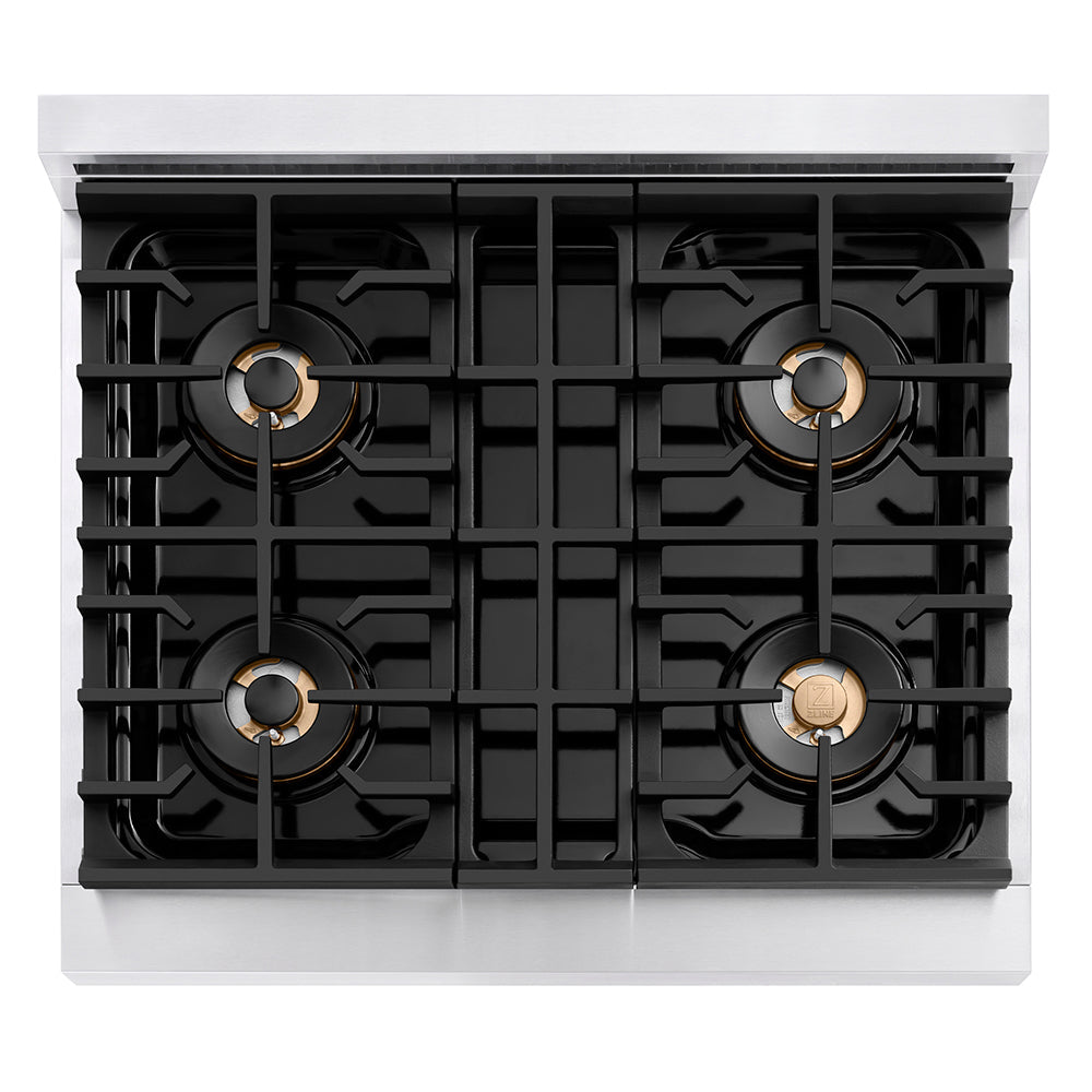 ZLINE 30 in. 4.2 cu. ft. Paramount Dual Fuel Range with 4 Burner DuoPro™ Cooktop and Electric Convection Oven with Black Matte Door (PSDR-BLM-30)