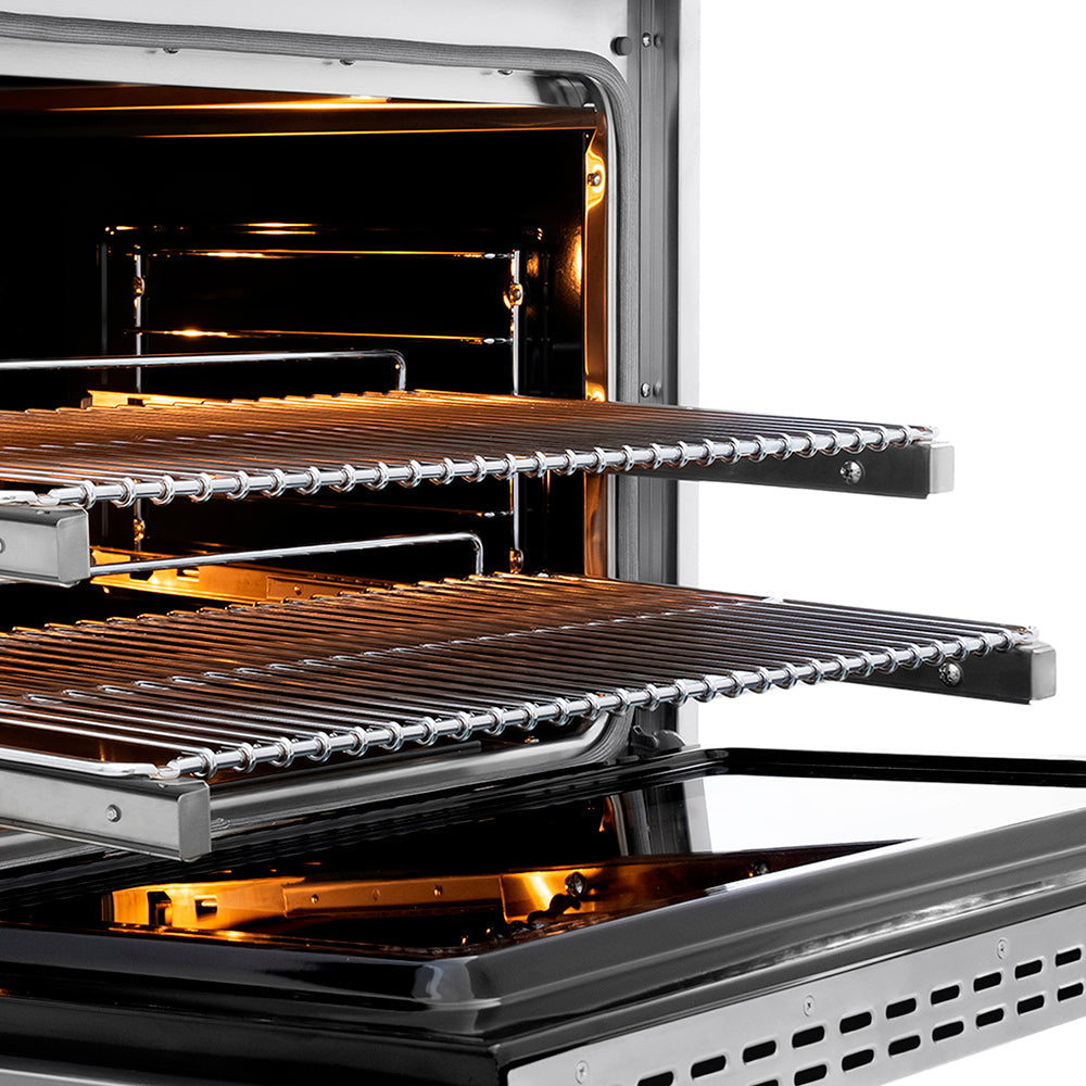 ZLINE Autograph Edition 36 in. 5.2 cu. ft. Paramount Dual Fuel Range with 6 Burner DuoPro™ Cooktop and Electric Convection Oven in Stainless Steel with Polished Nickel Helix Handle and Accents (PSDRZ-36-KPN)