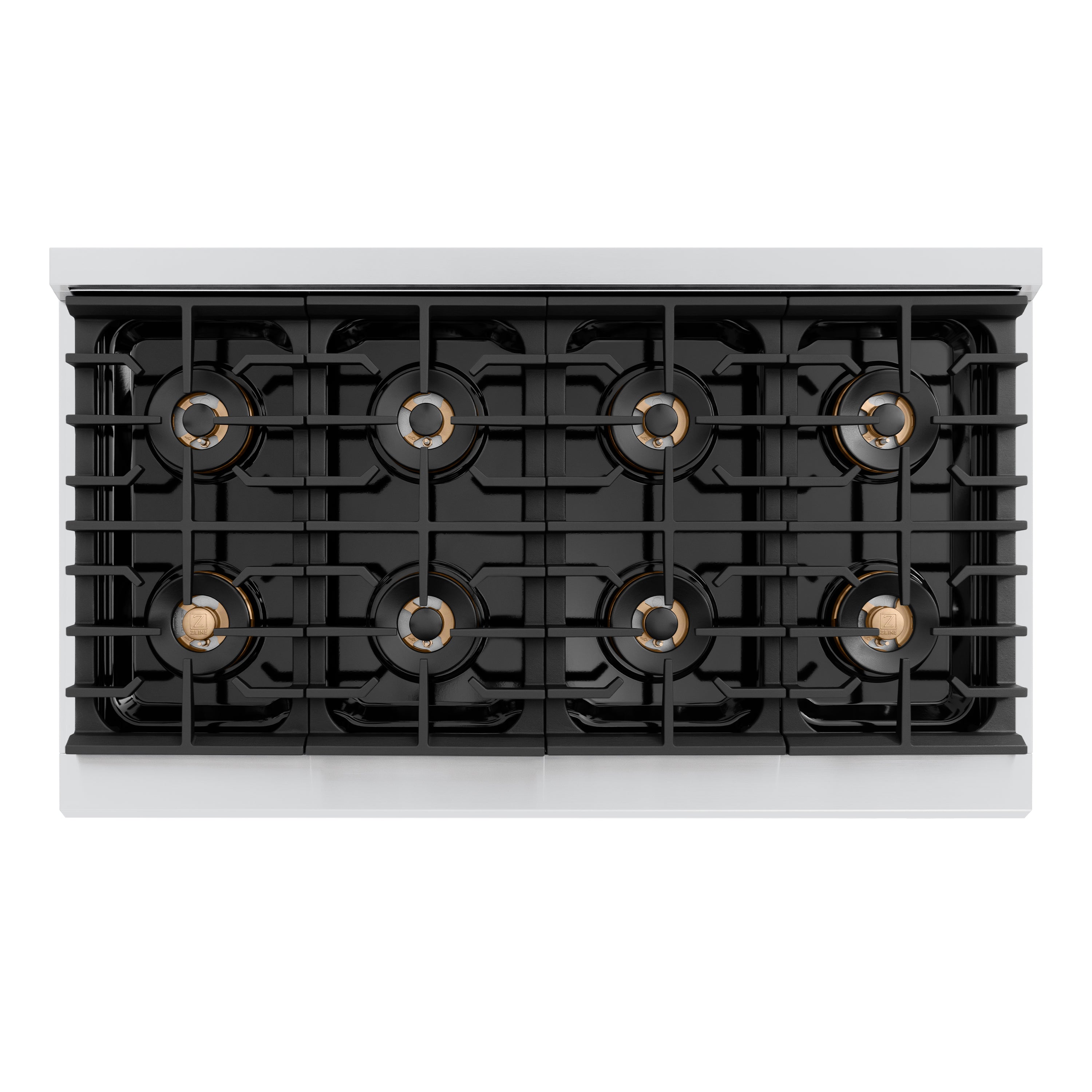 ZLINE Autograph Edition 48 in. 6.7 cu. ft. Paramount Dual Fuel Range with 8 Burner DuoPro™ Cooktop and Dual Ovens in Stainless Steel and Champagne Bronze Accents (PSDRZ-48-CB)