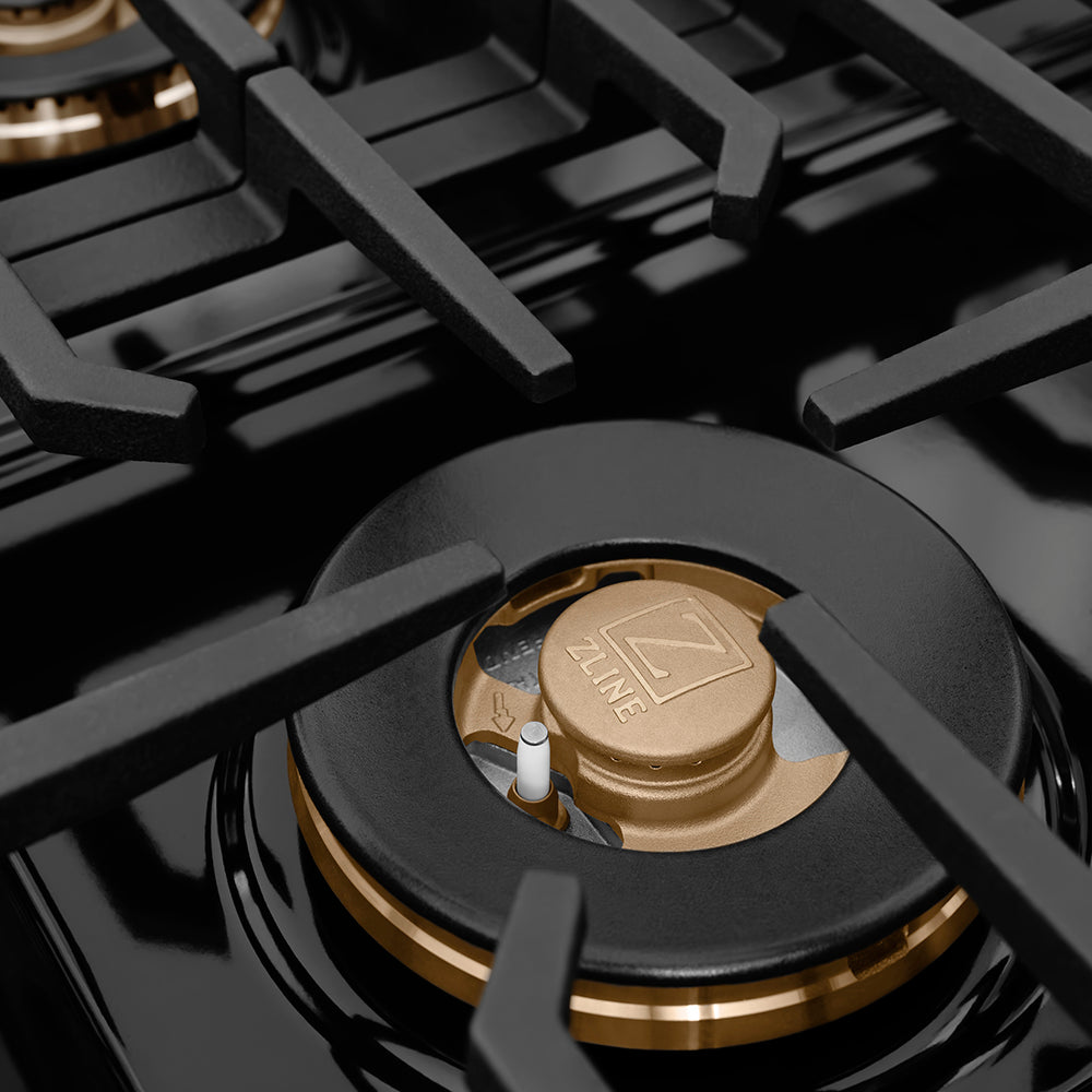 ZLINE Autograph Edition 36 in. 5.2 cu. ft. Paramount Gas Range with 6 Burner DuoPro™ Cooktop and Convection Gas Oven with White Matte Door and Matte Black Accents (PSGRZ-WM-36-MB)