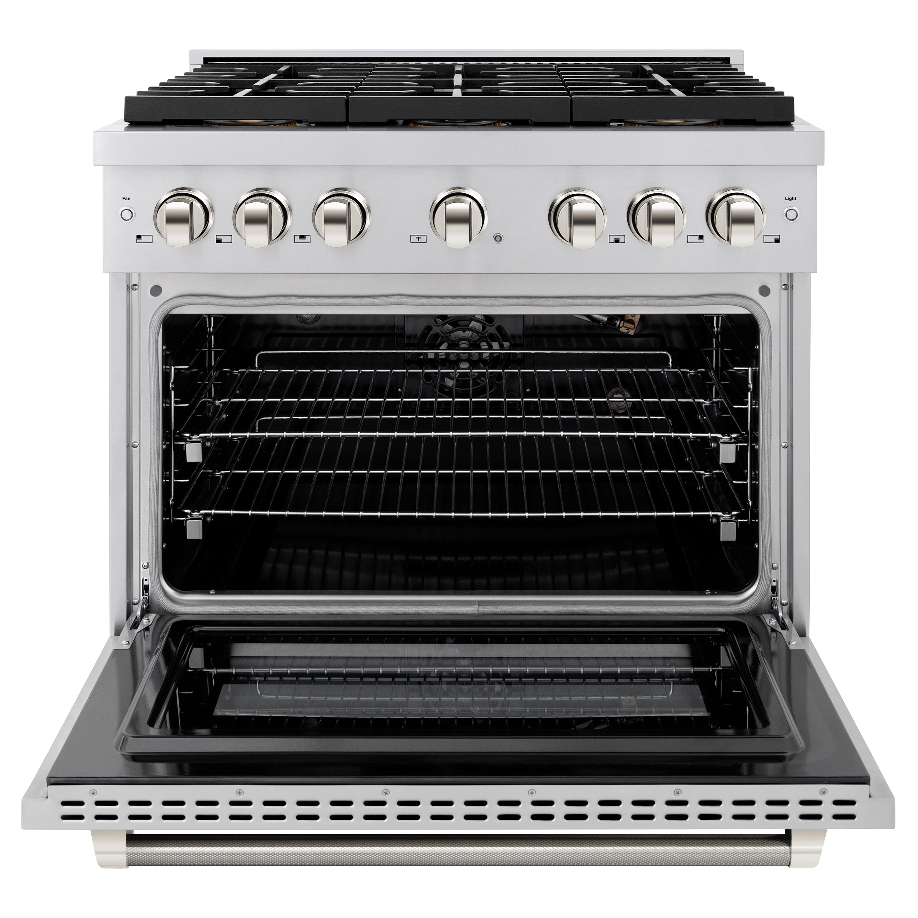 ZLINE Autograph Edition 36 in. 5.2 cu. ft. Paramount Gas Range with 6 Burner DuoPro™ Cooktop and Convection Gas Oven with White Matte Door and Matte Black Accents (PSGRZ-WM-36-MB)