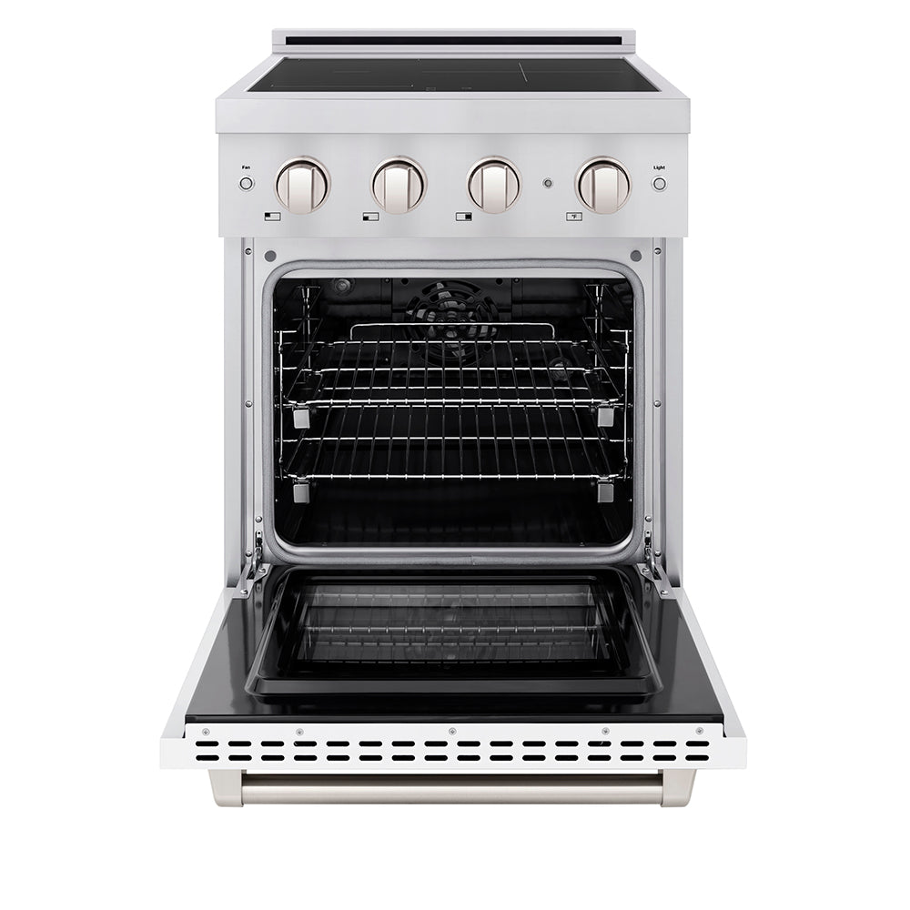 ZLINE 24 in. 3.2 cu. ft. Paramount Induction Range with 3 Element Cooktop and Electric Convection Oven in Satin Stainless Steel (SINRS-24)
