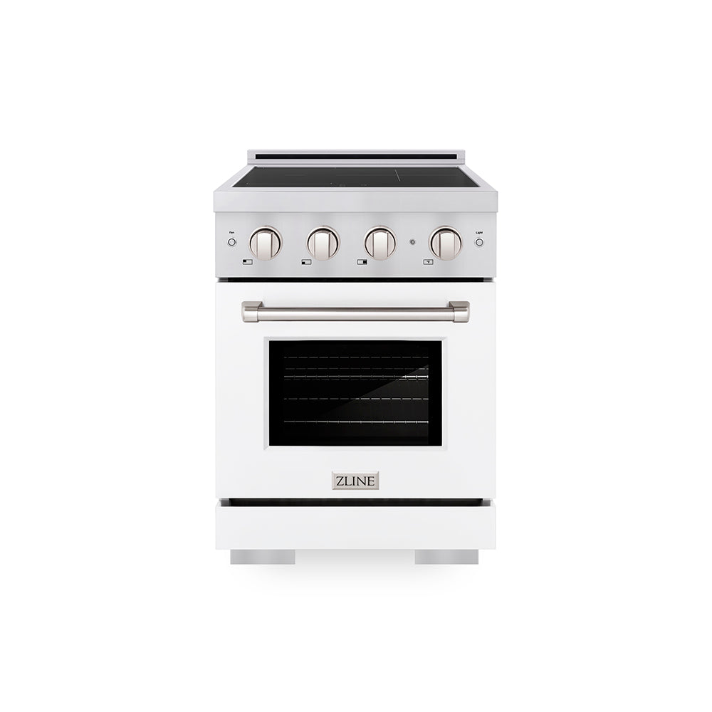 ZLINE 24 in. 3.2 cu. ft. Paramount Induction Range with 3 Element Cooktop and Electric Convection Oven in Satin Stainless Steel (SINRS-24)
