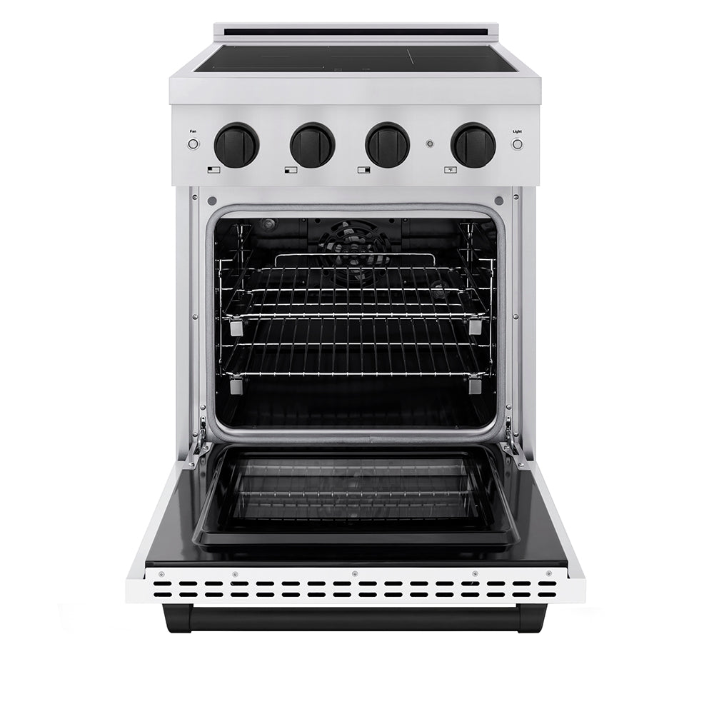 ZLINE Autograph Edition 24 in. 3.2 cu. ft. Paramount Induction Range with 3 Element Cooktop and Electric Convection Oven in Stainless Steel with Matte Black Accents (SINRZ-24-MB)