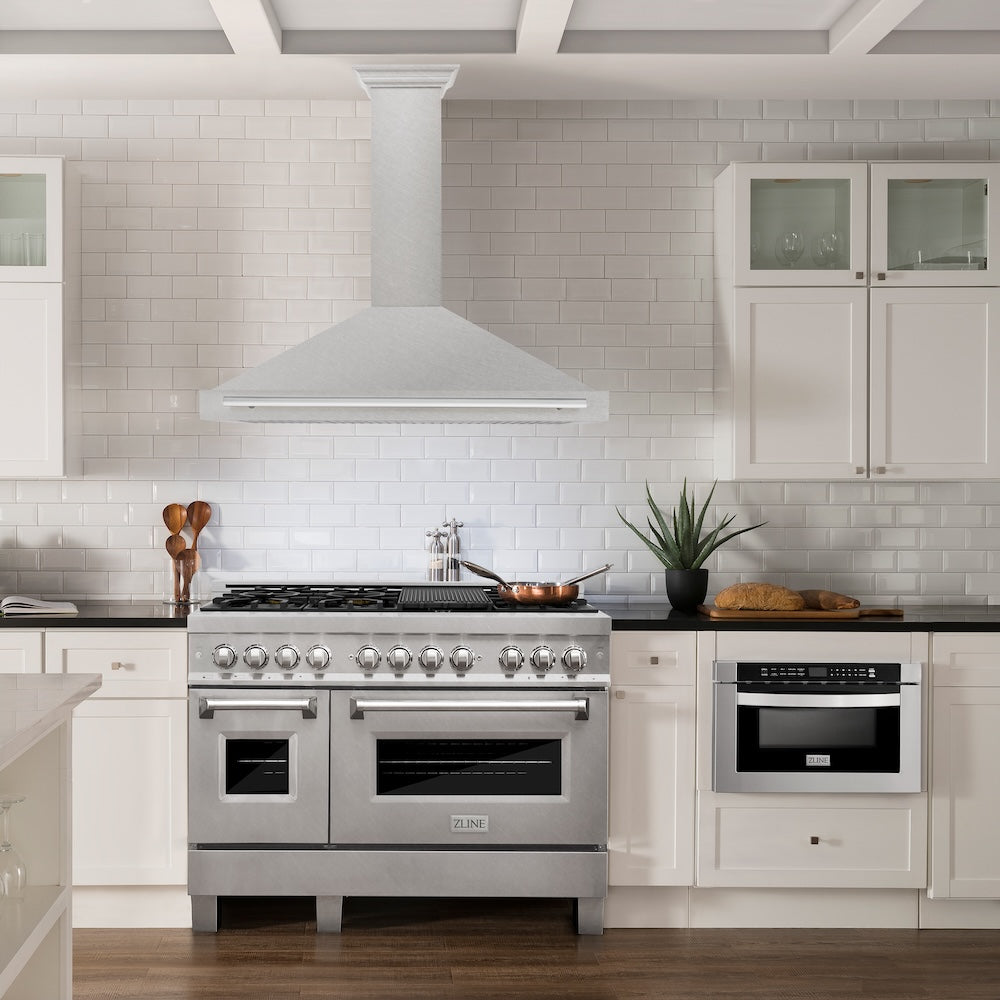 ZLINE 48 in. Convertible Fingerprint Resistant Satin Stainless Steel Range Hood with Stainless Steel Handle (KB4SNX-48)