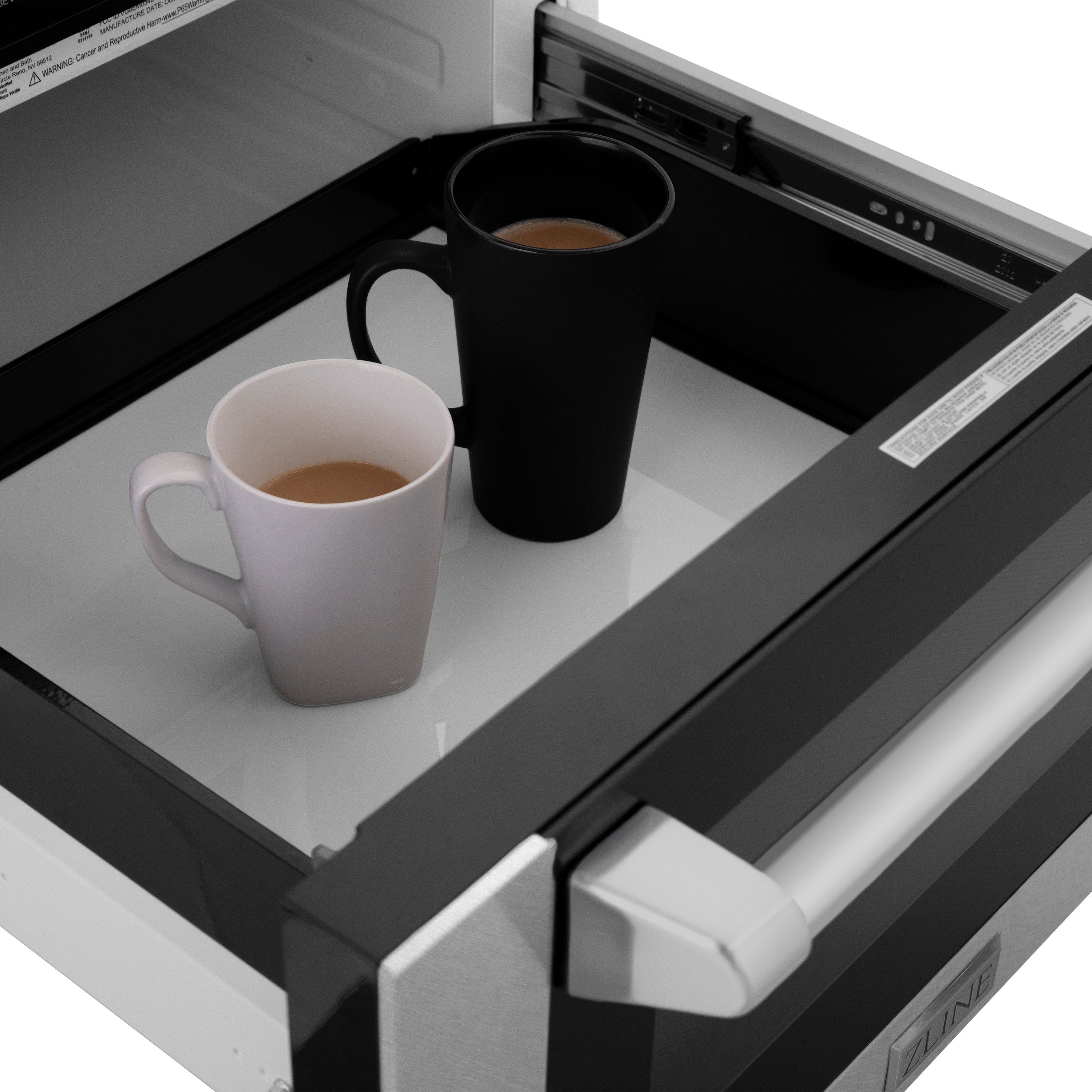 ZLINE Autograph Edition 24" 1.2 cu. ft. Built-in Microwave Drawer with a Traditional Handle in Fingerprint Resistant Stainless Steel and Champagne Bronze Accents