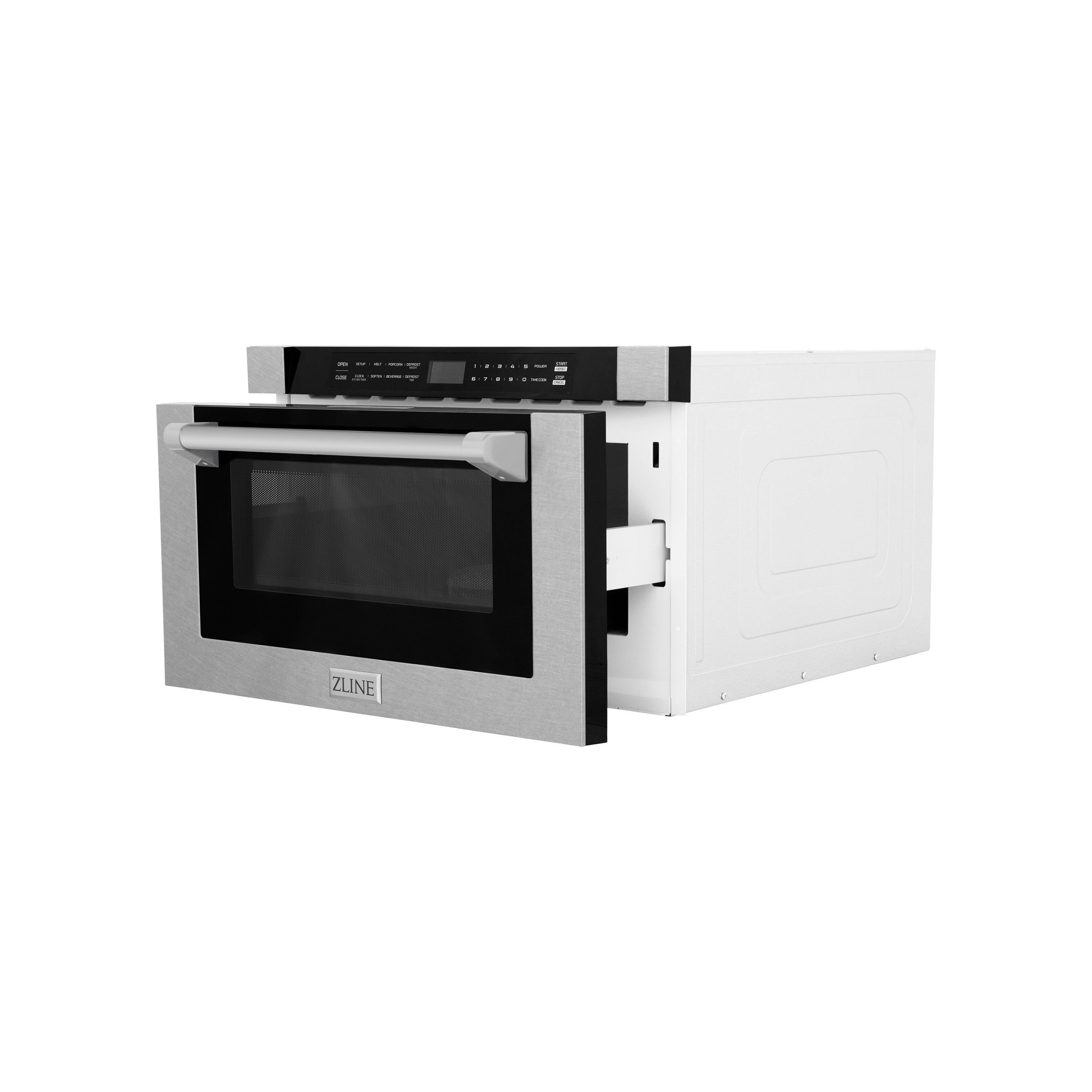 ZLINE 24" 1.2 cu. ft. Built-in Microwave Drawer with a Traditional Handle in Fingerprint Resistant Stainless Steel