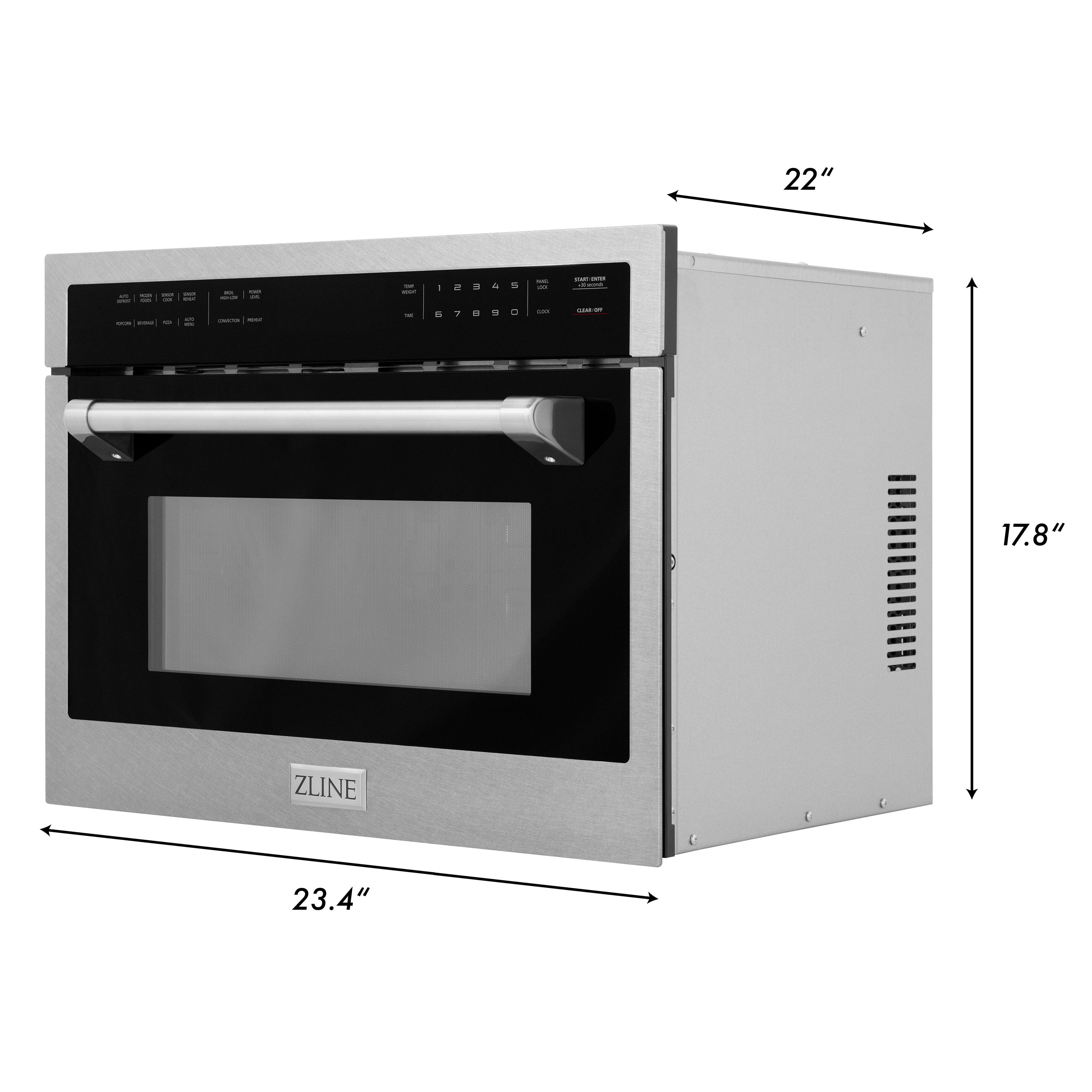 ZLINE 24" 1.6 cu ft. Built-in Convection Microwave Oven in Fingerprint Resistant with Speed and Sensor Cooking