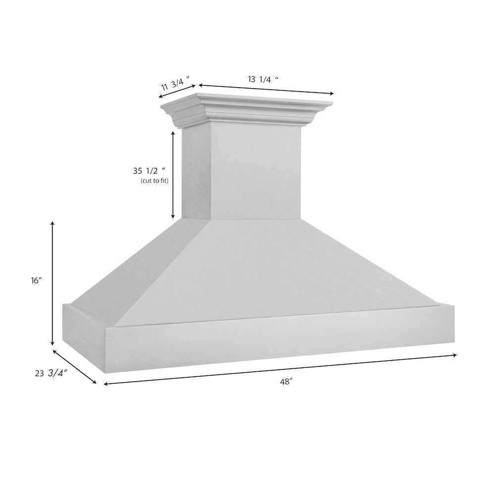 ZLINE 48" Fingerprint Resistant Stainless Steel Range Hood (8654SN-48)