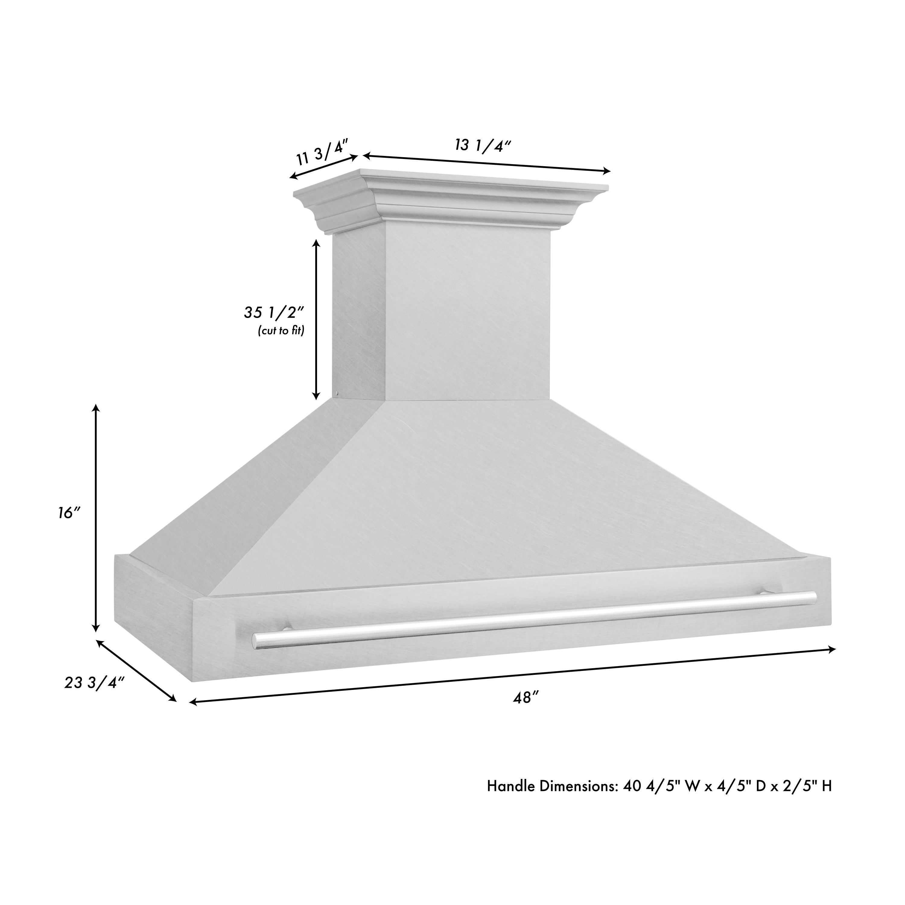ZLINE 48" Fingerprint Resistant Stainless Steel Range Hood (8654SNX-48)