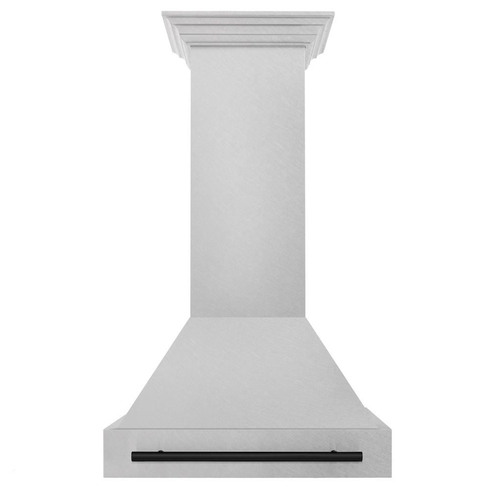 ZLINE Autograph Edition 30" Fingerprint Resistant Stainless Steel Range Hood with Matte Black Handle (8654SNZ-30-MB)
