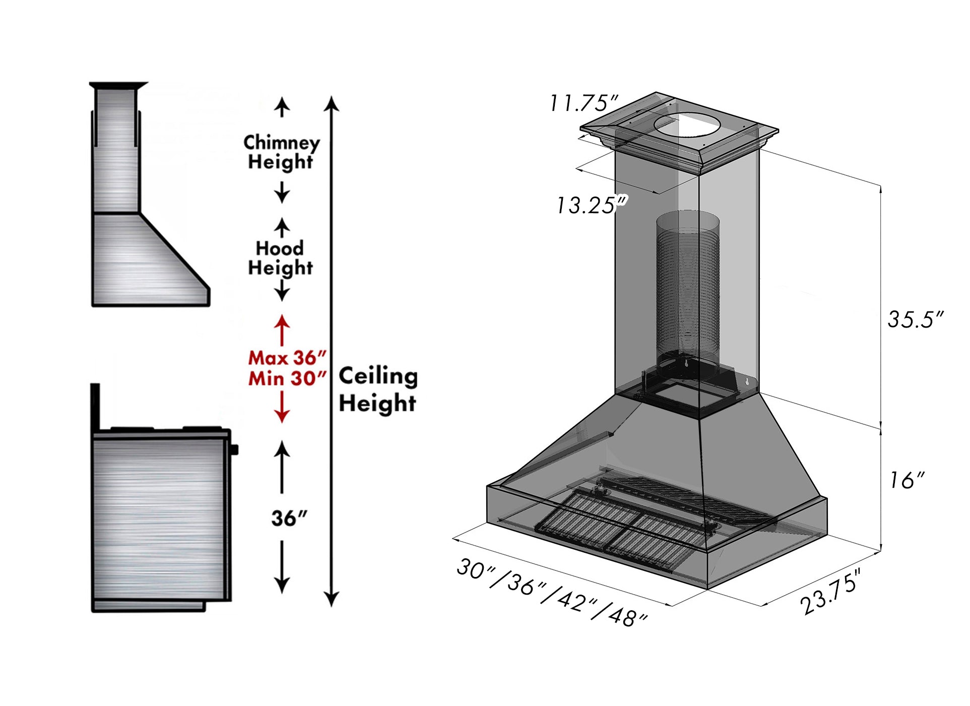 30" Ducted Fingerprint Resistant Stainless Steel Range Hood with White Matte Shell (8654WM-30)