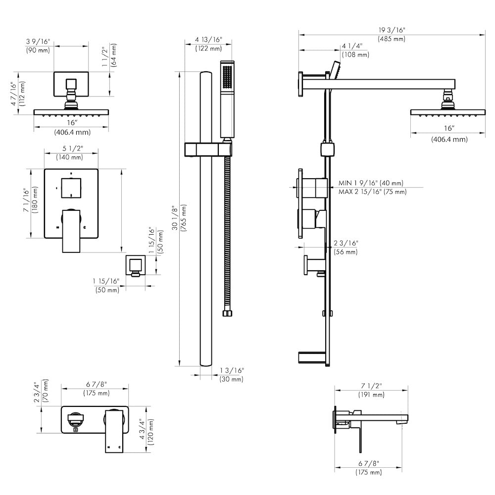 Z-line Shower Systems model BLS-SHS-CB
