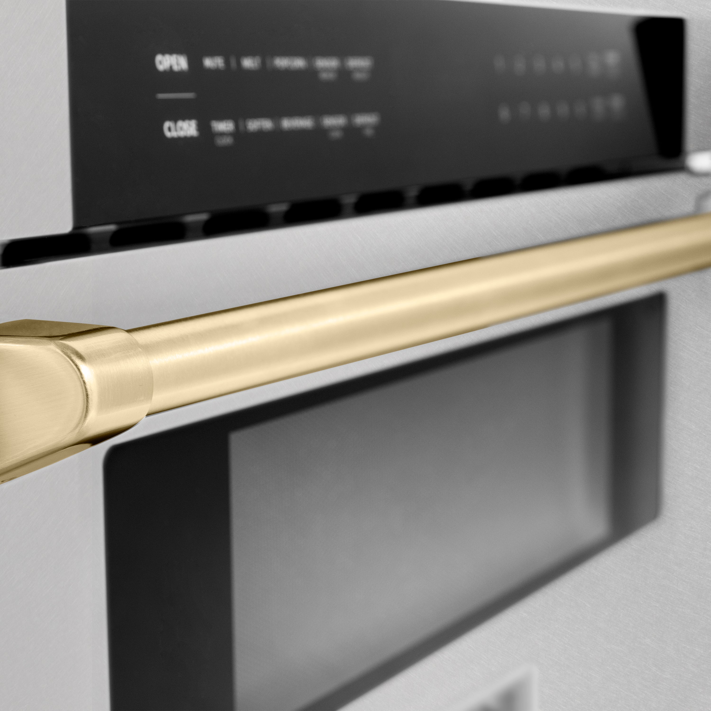 ZLINE Autograph Edition 30" 1.2 cu. ft. Built-In Microwave Drawer in Fingerprint Resistant Stainless Steel with Polished Gold Accents