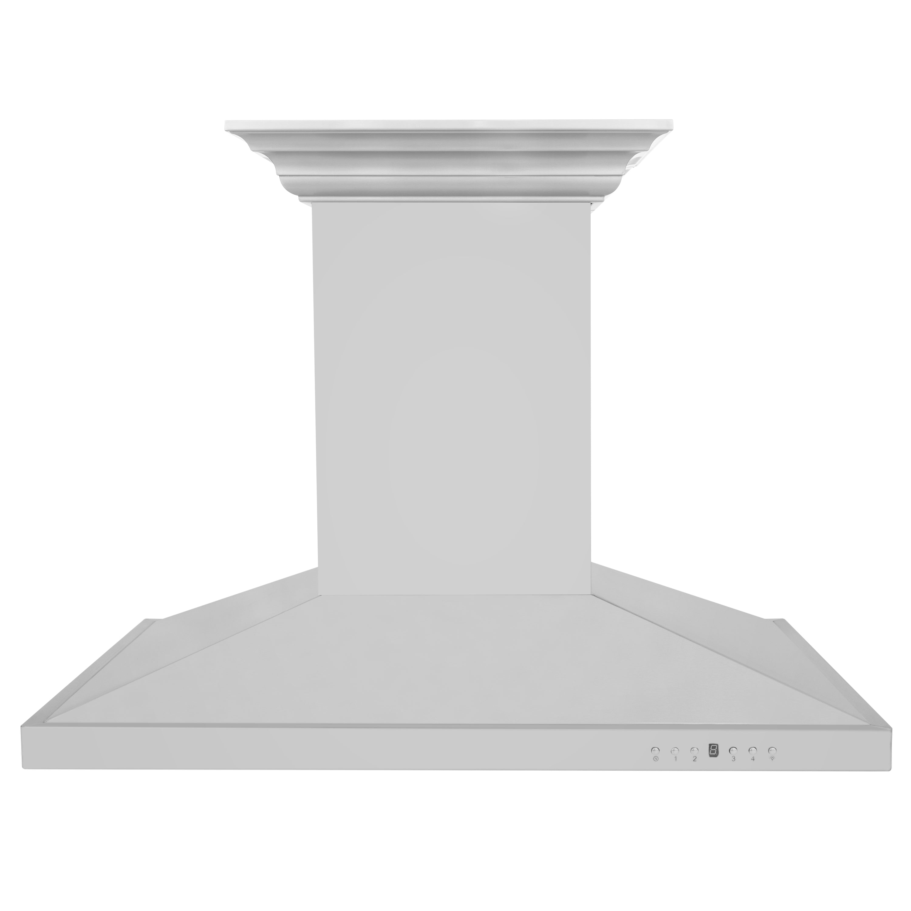 36" ZLINE CrownSoundâ¢Ducted Vent Island Mount Range Hood in Stainless Steel with Built-in Bluetooth Speakers (GL2iCRN-BT-36)