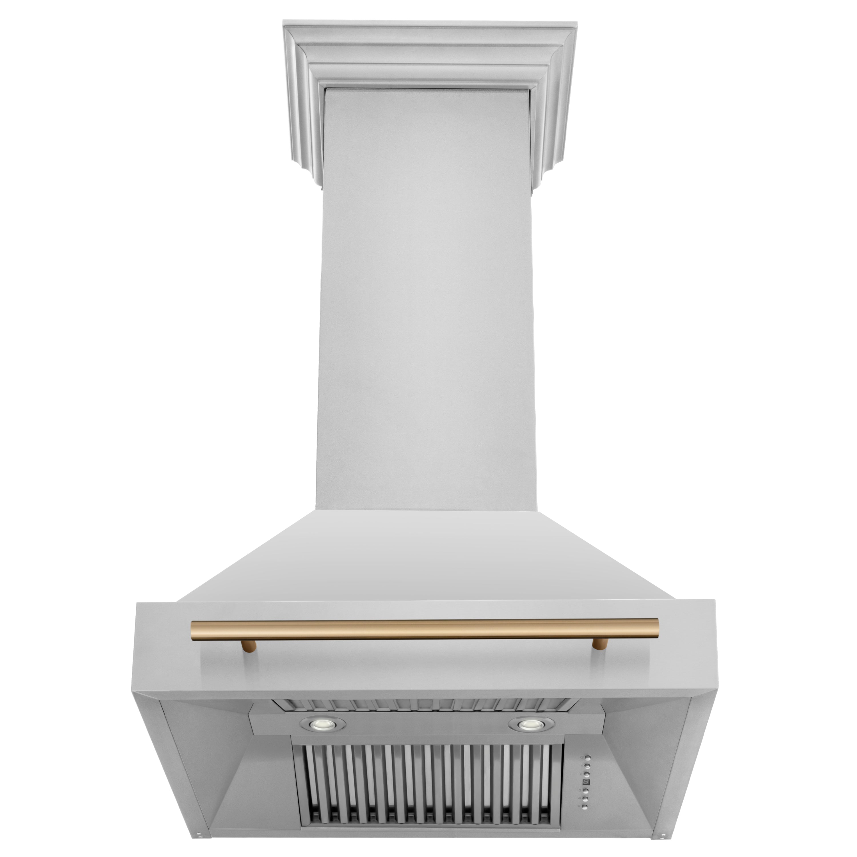 ZLINE Autograph Edition 30 in. Stainless Steel Range Hood with Stainless Steel Shell and Champagne Bronze Handle