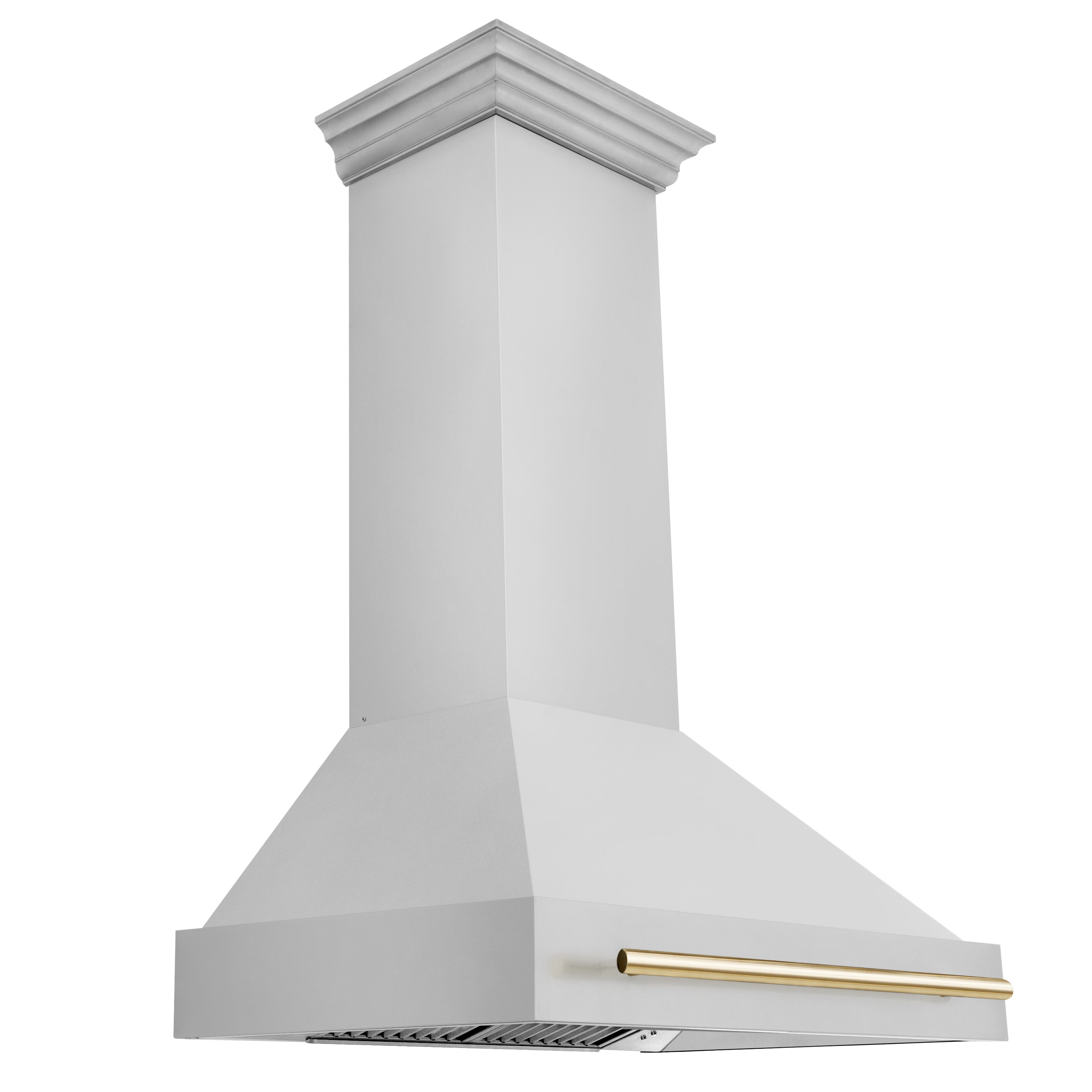 ZLINE Autograph Edition 36 in. Stainless Steel Range Hood with Stainless Steel Shell and Polished Gold Handle (8654STZ-36-G)