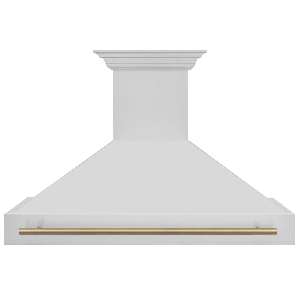 ZLINE Autograph Edition 48 in. Stainless Steel Range Hood with Stainless Steel Shell and Champagne Bronze Handle (8654STZ-48-CB)
