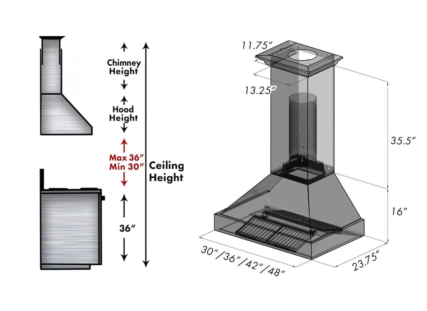 Z-line Range Hoods model 8654STZ-WM30-MB