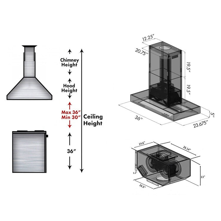 Z-line Range Hoods model KECOM-42
