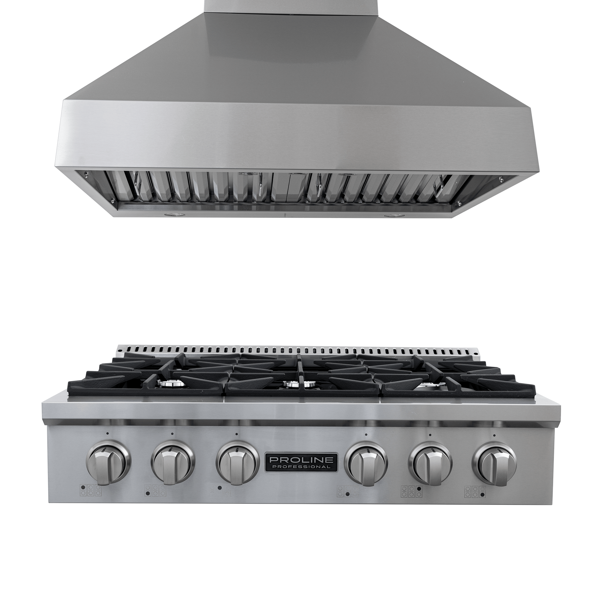 PLST 36" Gas Range and PLJW 104 36" Hood from ProlineRangeHoods.com—save 10% on this kitchen upgrade bundle.