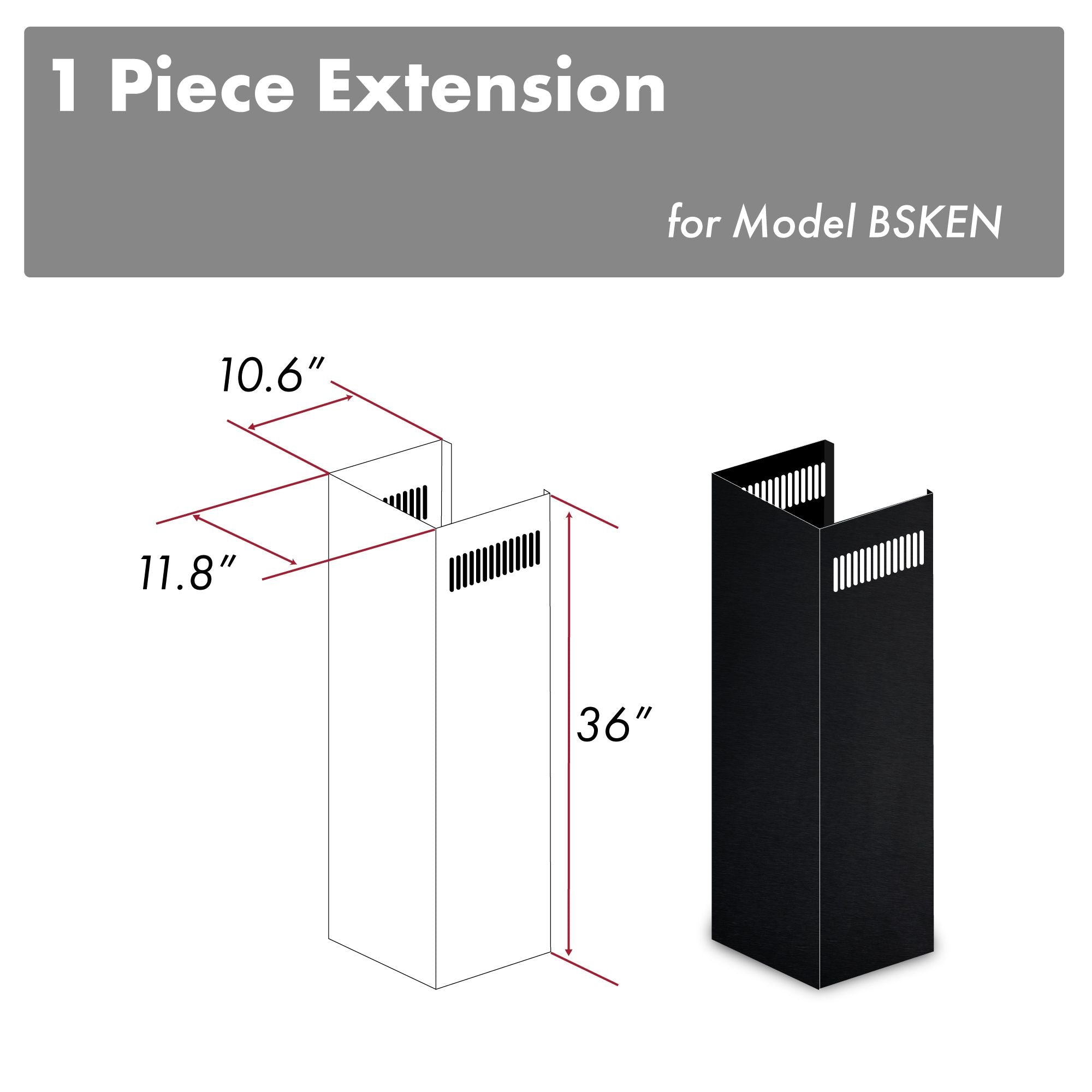 Z-line Range Hood Accessories model 1PCEXT-BSKEN