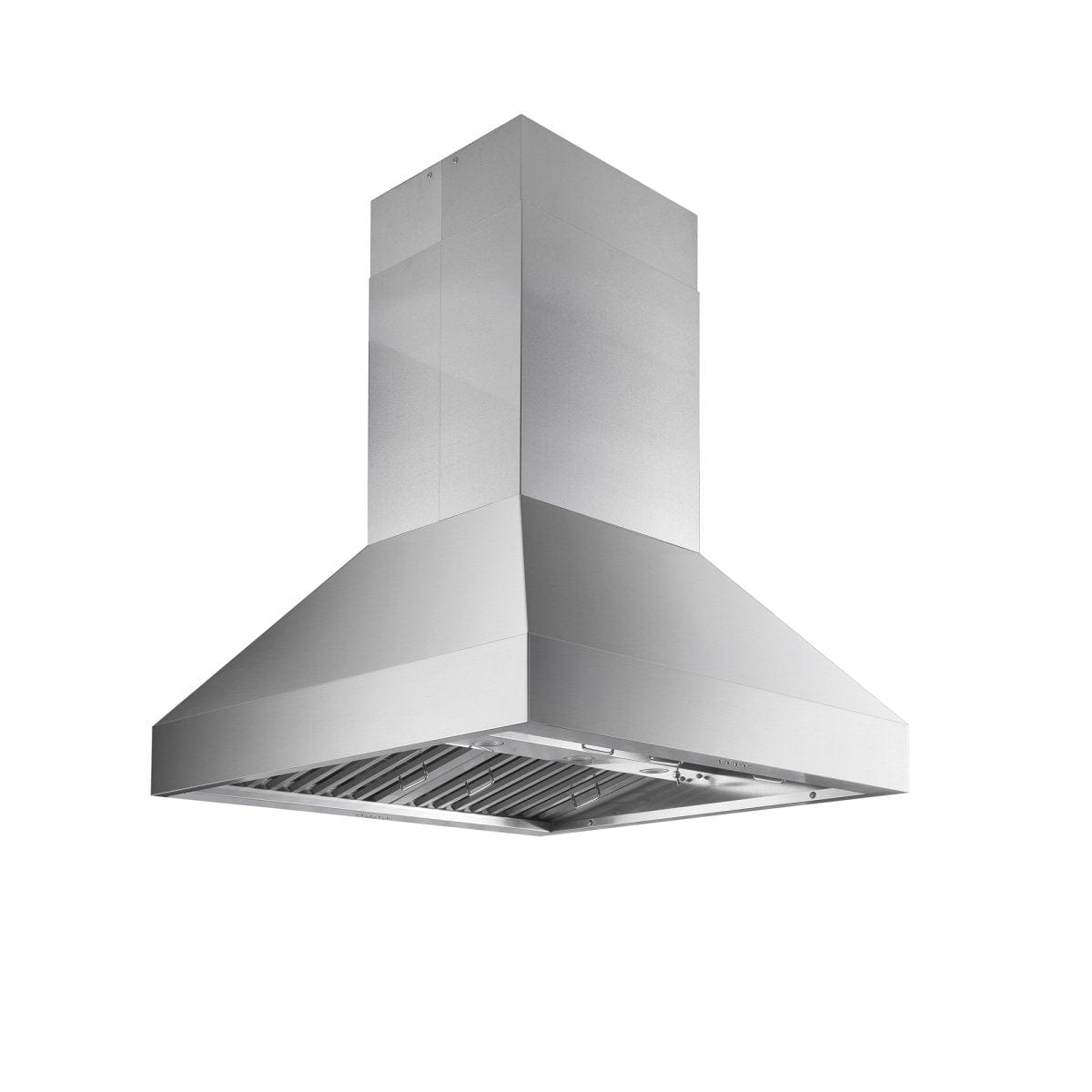 Proline PLJI 103 island range hood, stainless steel, 1200 CFM dual motor, outdoor option. ProlineRangeHoods.com.