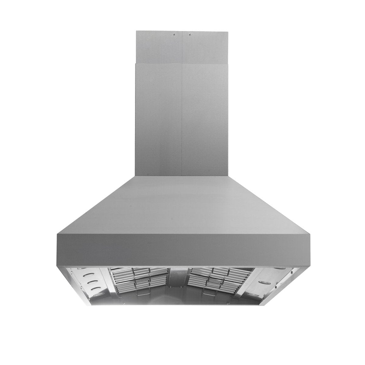 ProlineRangeHoods.com Island Range Hood, model PLGI 104 304SS, is modern, weather-resistant, and boasts 1200 CFM.