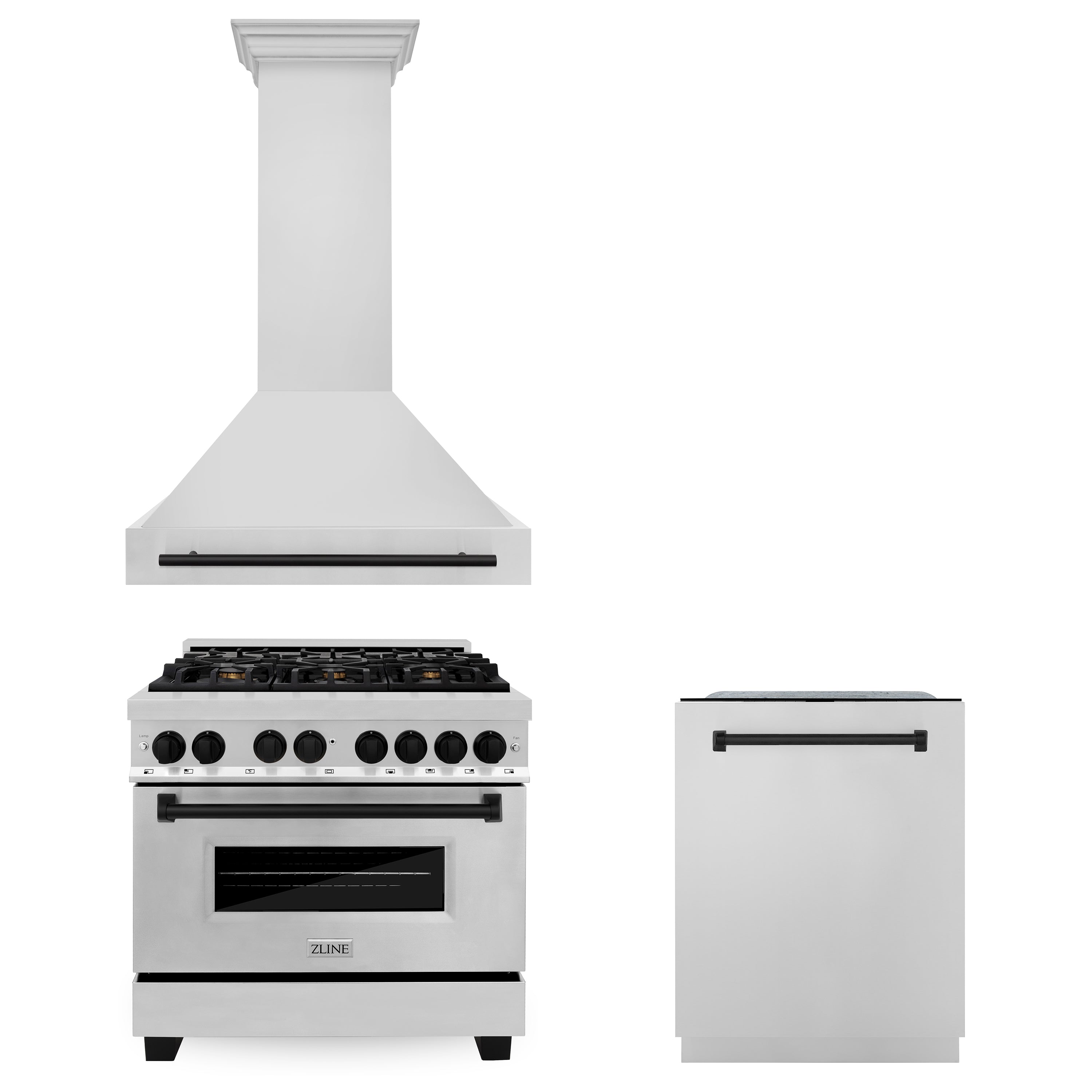 Z-line Kitchen Packages model 3AKP-RARHDWM36-MB