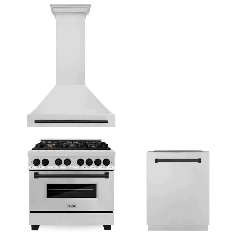 Z-line Kitchen Packages model 3AKP-RARHDWM36-MB