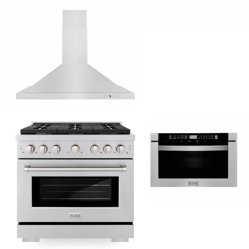 Z-line Kitchen Packages model 3KP-SGRRH36-MW