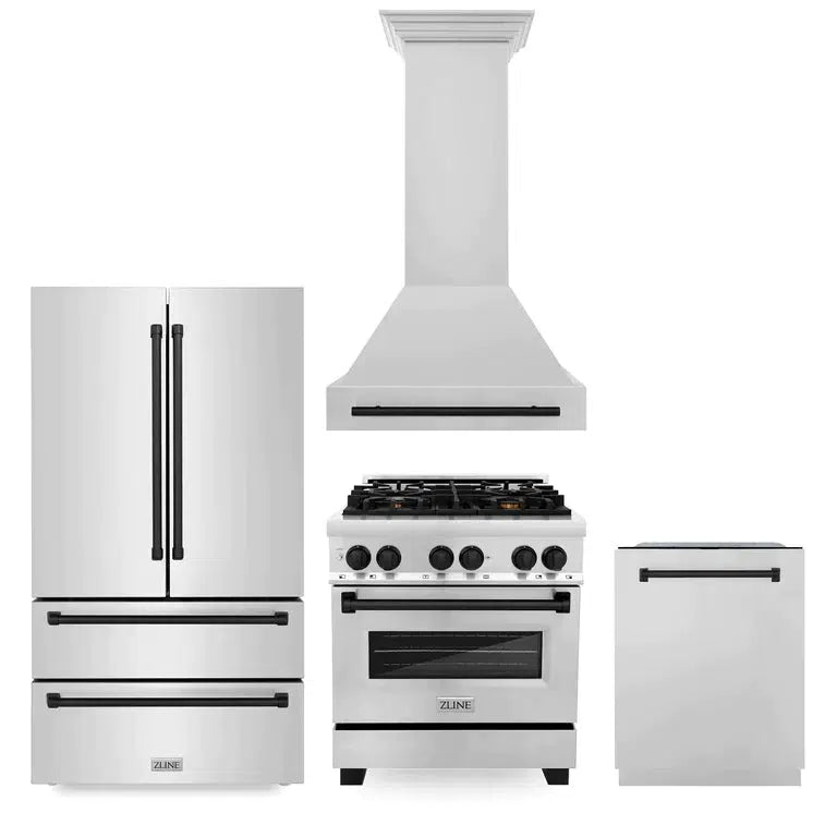 Z-line Kitchen Packages model 4KAPR-RARHDWM30-MB