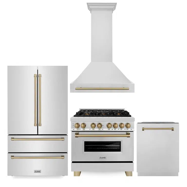 Z-line Kitchen Packages model 4KAPR-RARHDWM36-CB