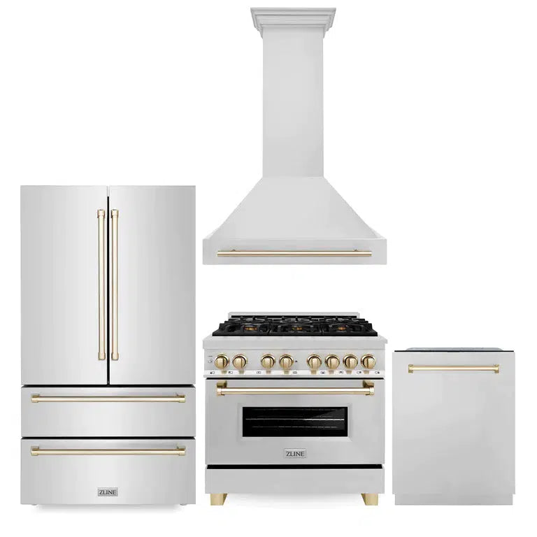 Z-line Kitchen Packages model 4KAPR-RARHDWM36-G